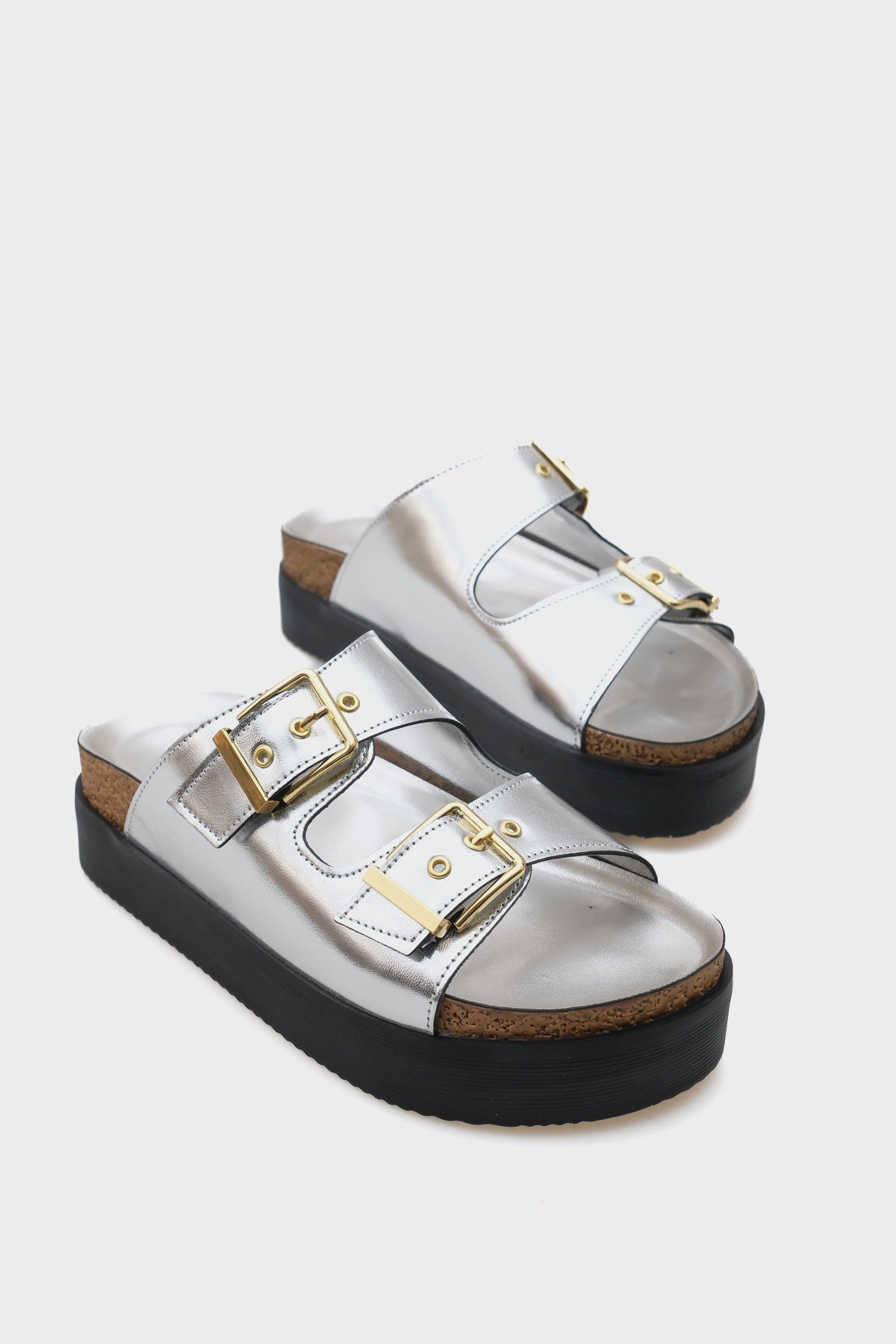 Margy Dolgu Topuklu Çift Tokalı Kadın Konfor Terlik