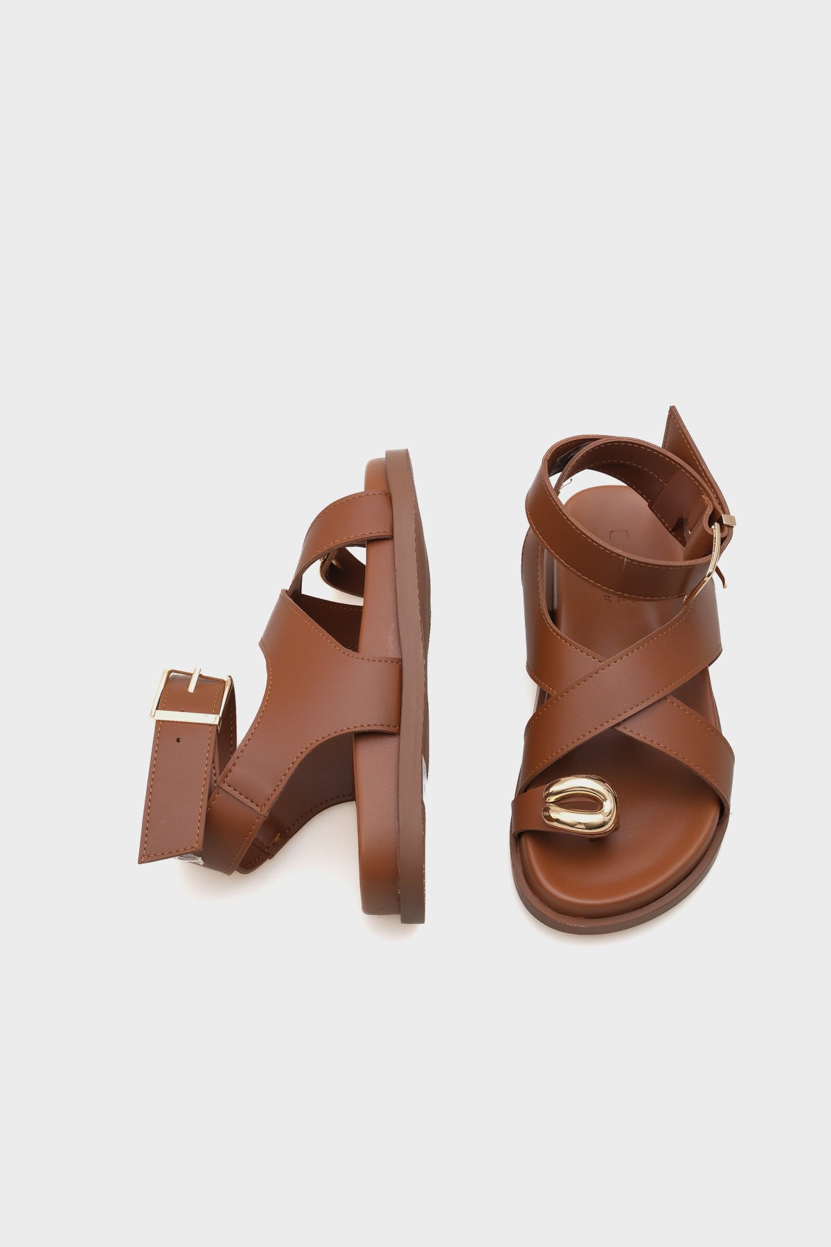 Maribel Parmak Arası Bilekten Bantlı Düz Topuk Kadın Sandalet