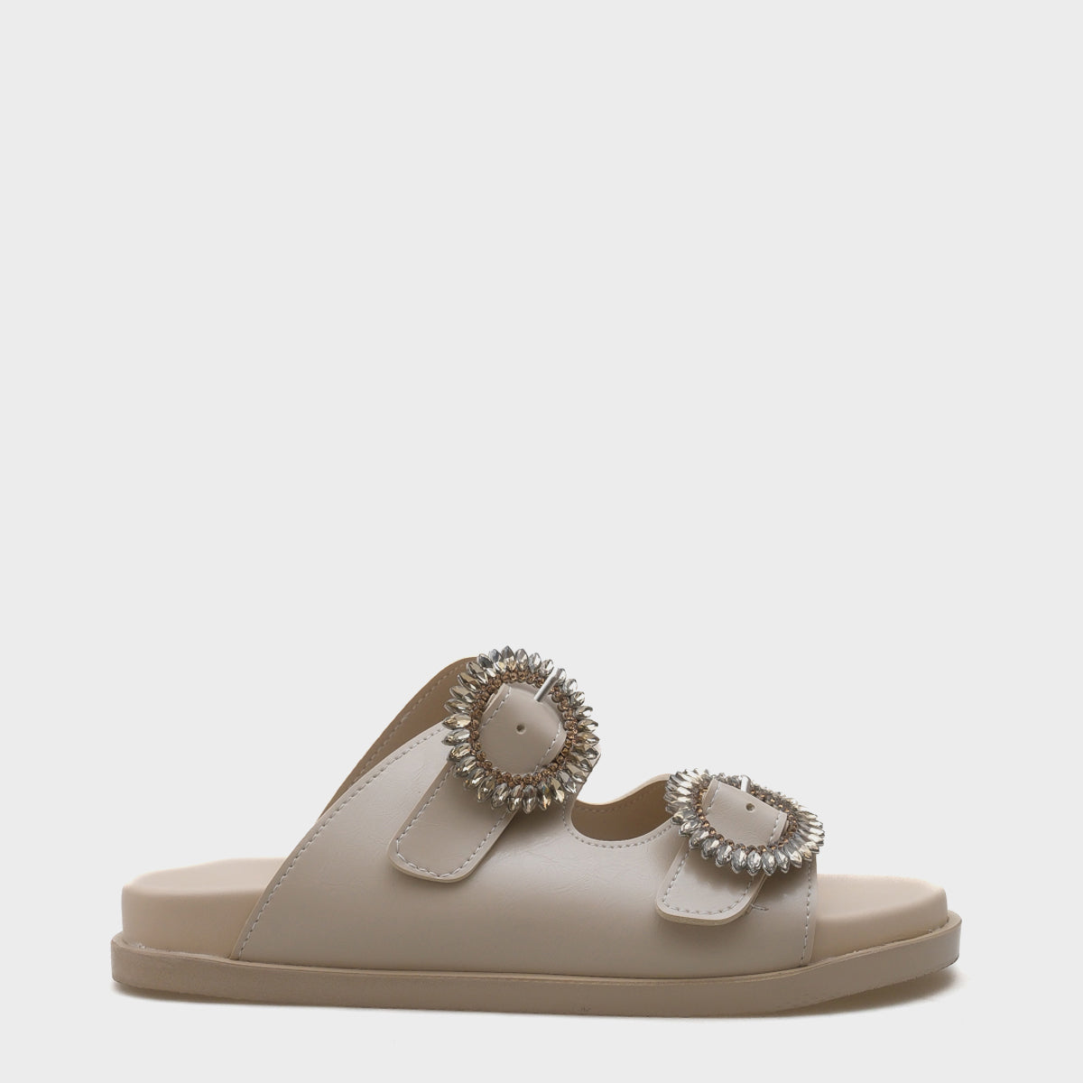 Marice Taşlı Tokalı Düz Topuklu Kadın Terlik