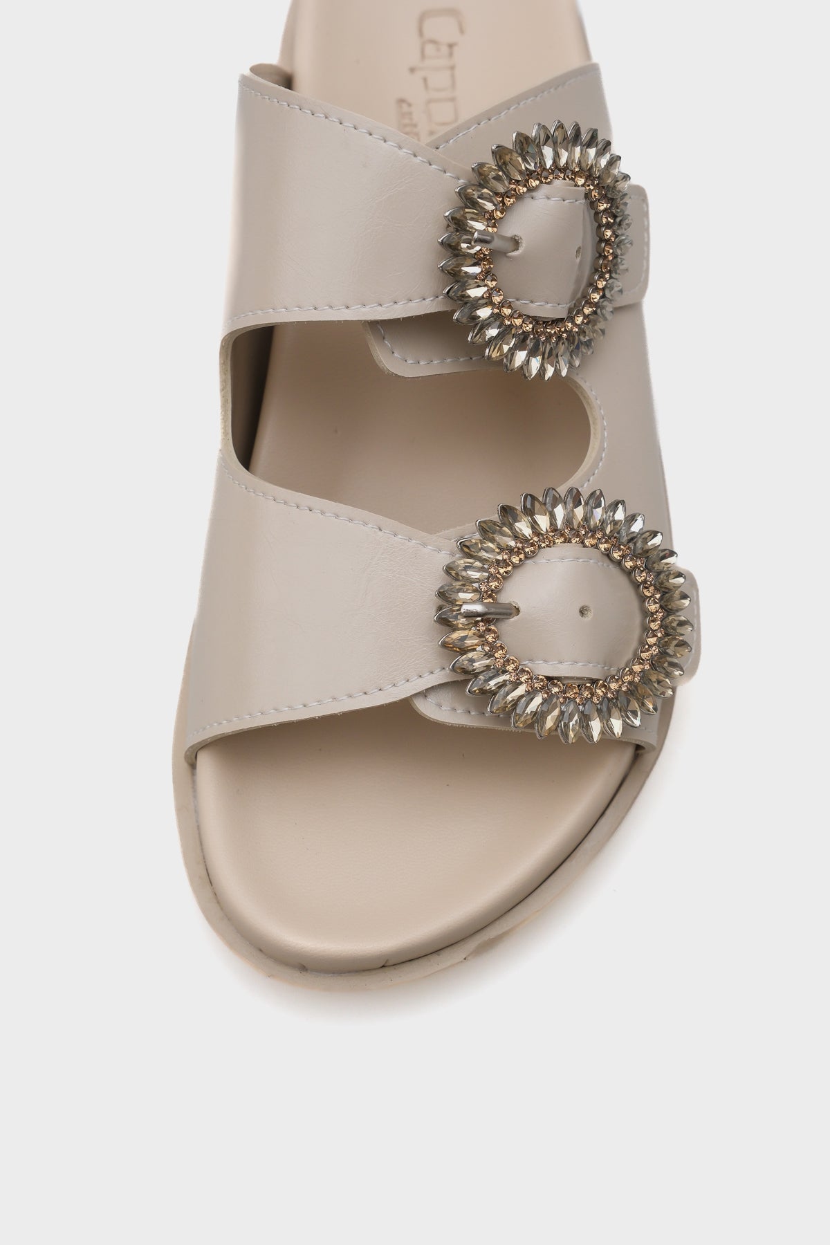 Marice Taşlı Tokalı Düz Topuklu Kadın Terlik