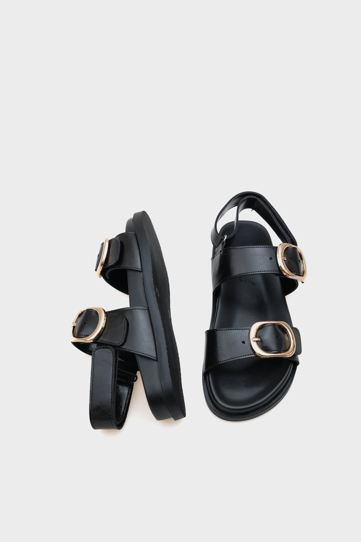 Marie Çift Metal Tokalı Düz Topuklu Kadın Sandalet