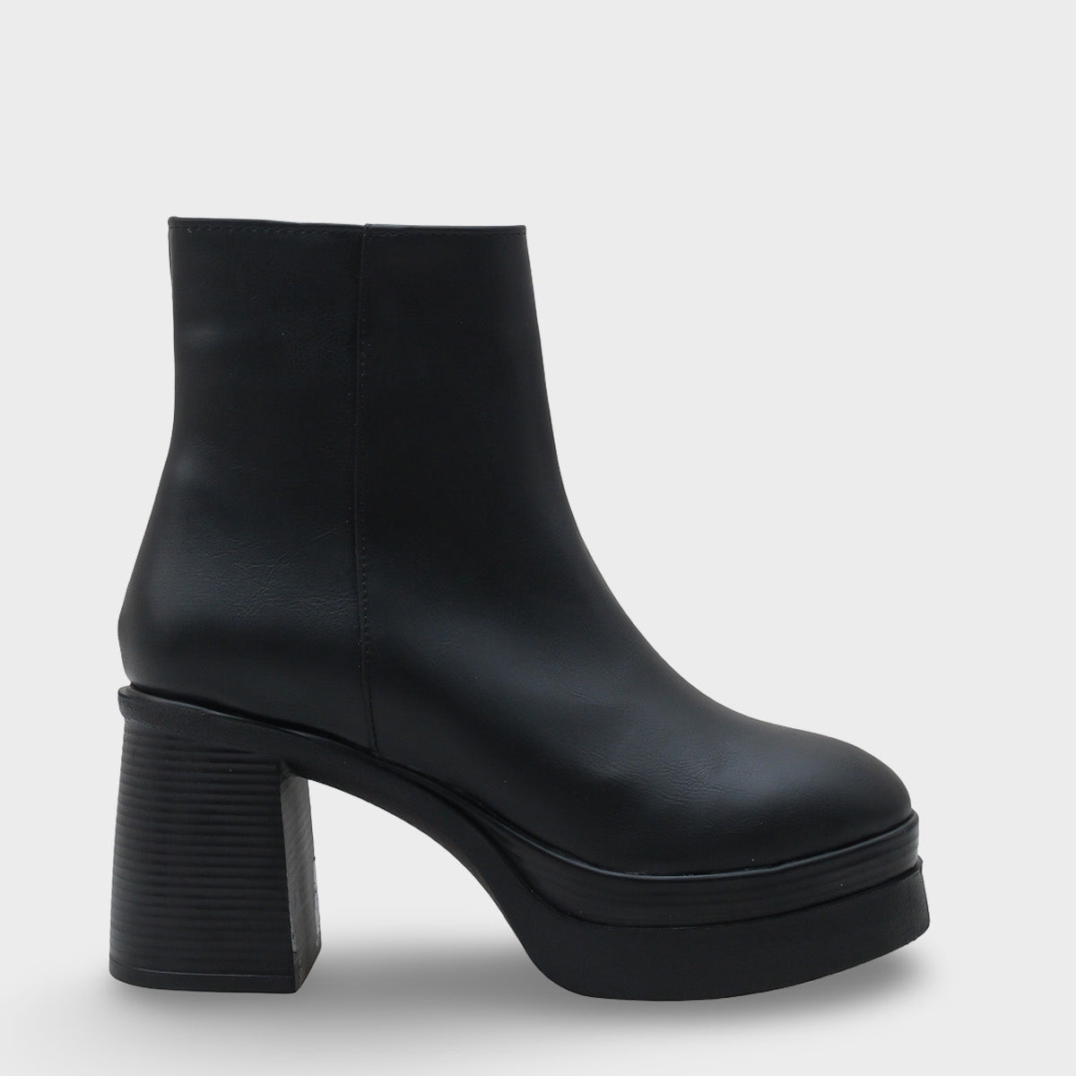 Sherry 1504 Yuvarlak Burunlu Yandan Fermuarlı Orta Topuklu Kadın Bot