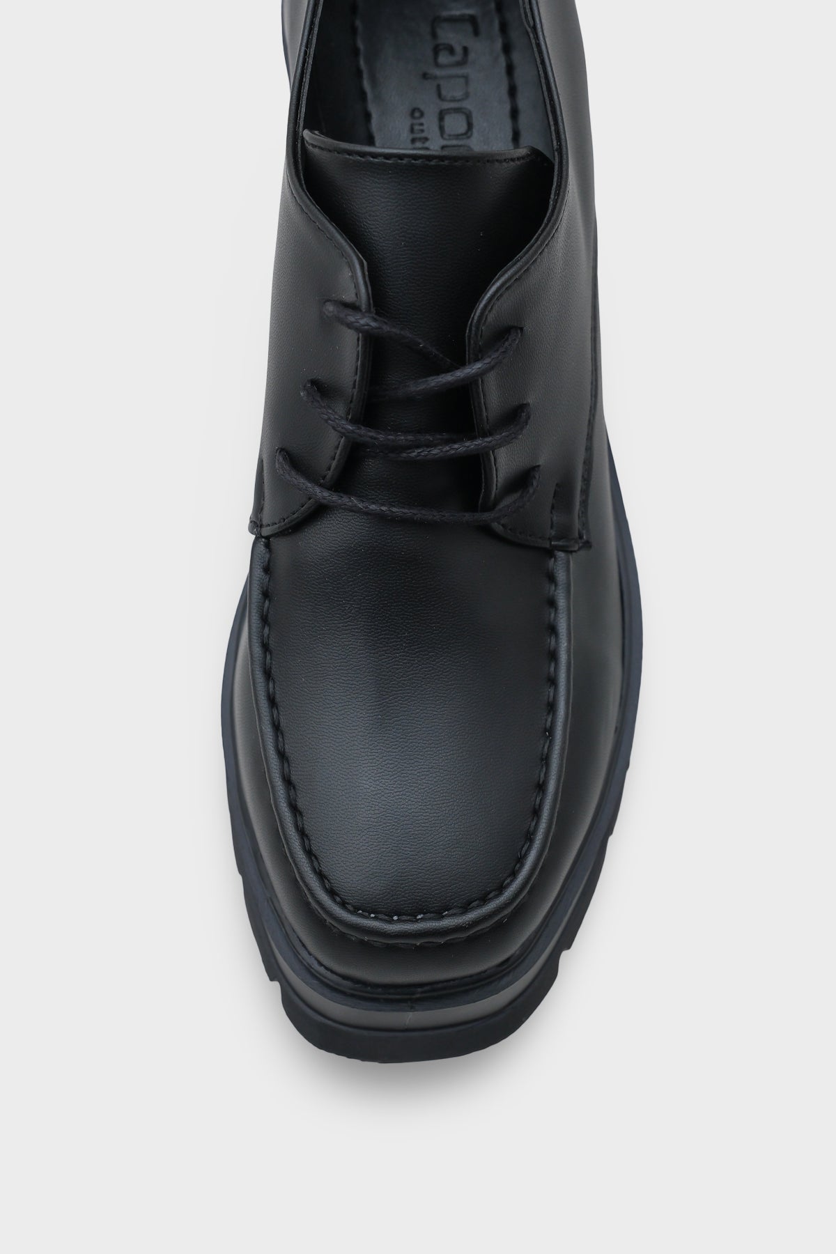 Perle 1007 Yuvarlak Burunlu Bağcıklı Orta Topuklu Kadın Loafer