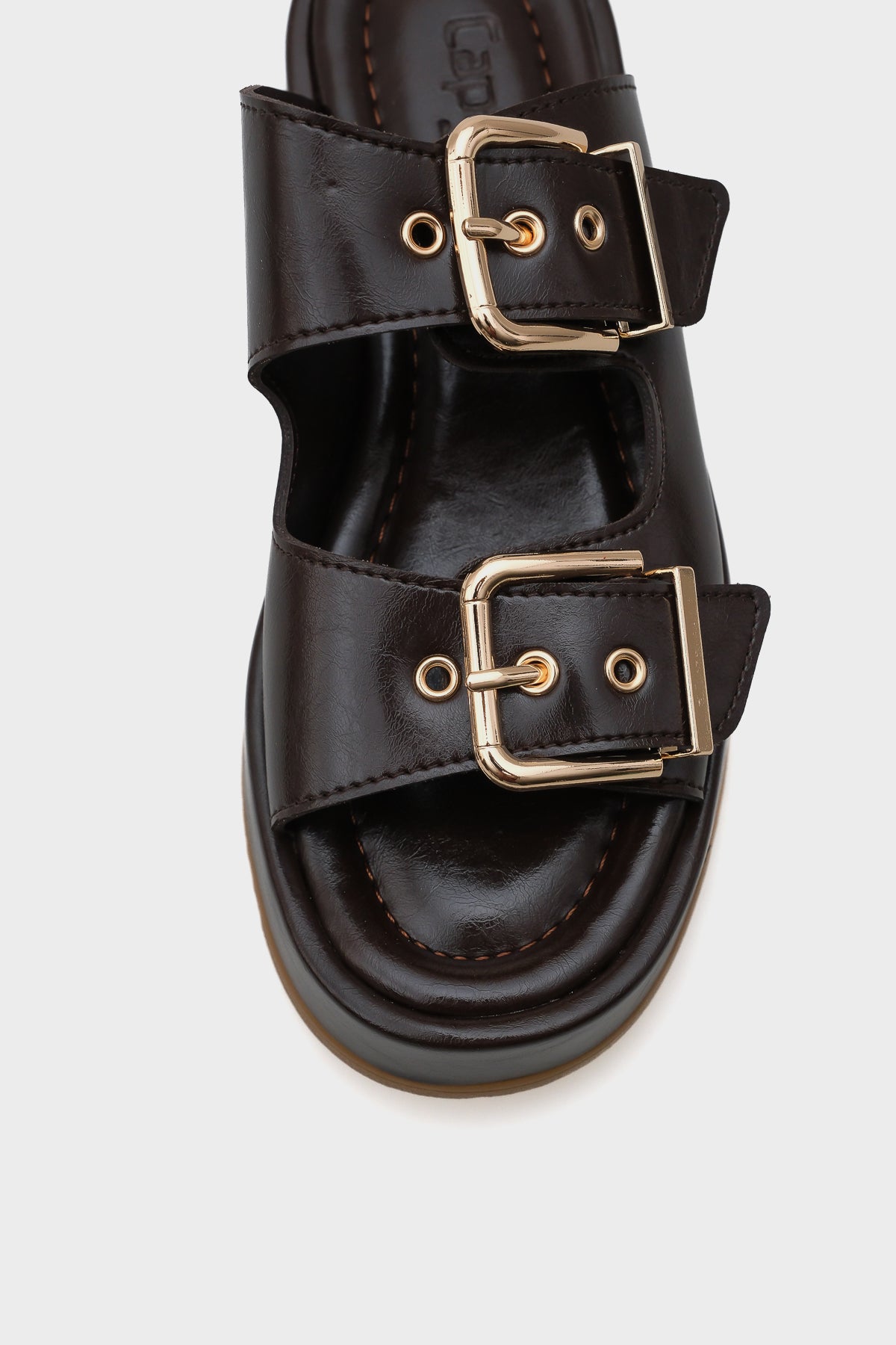 Marley Çift Tokalı Dolgu Topuklu Kadın Terlik