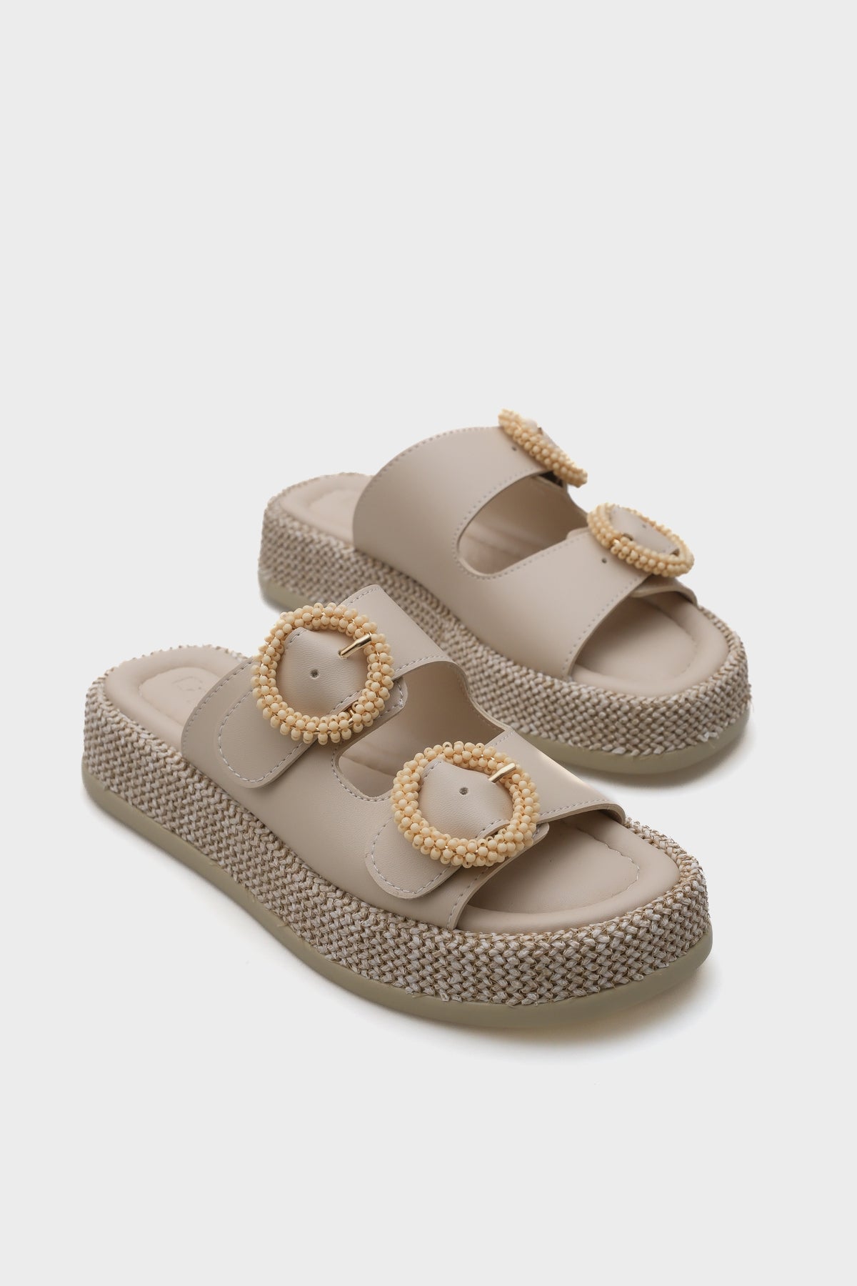 Marla Çift  Tokalı Dolgu Topuklu Konfor Kadın Terlik