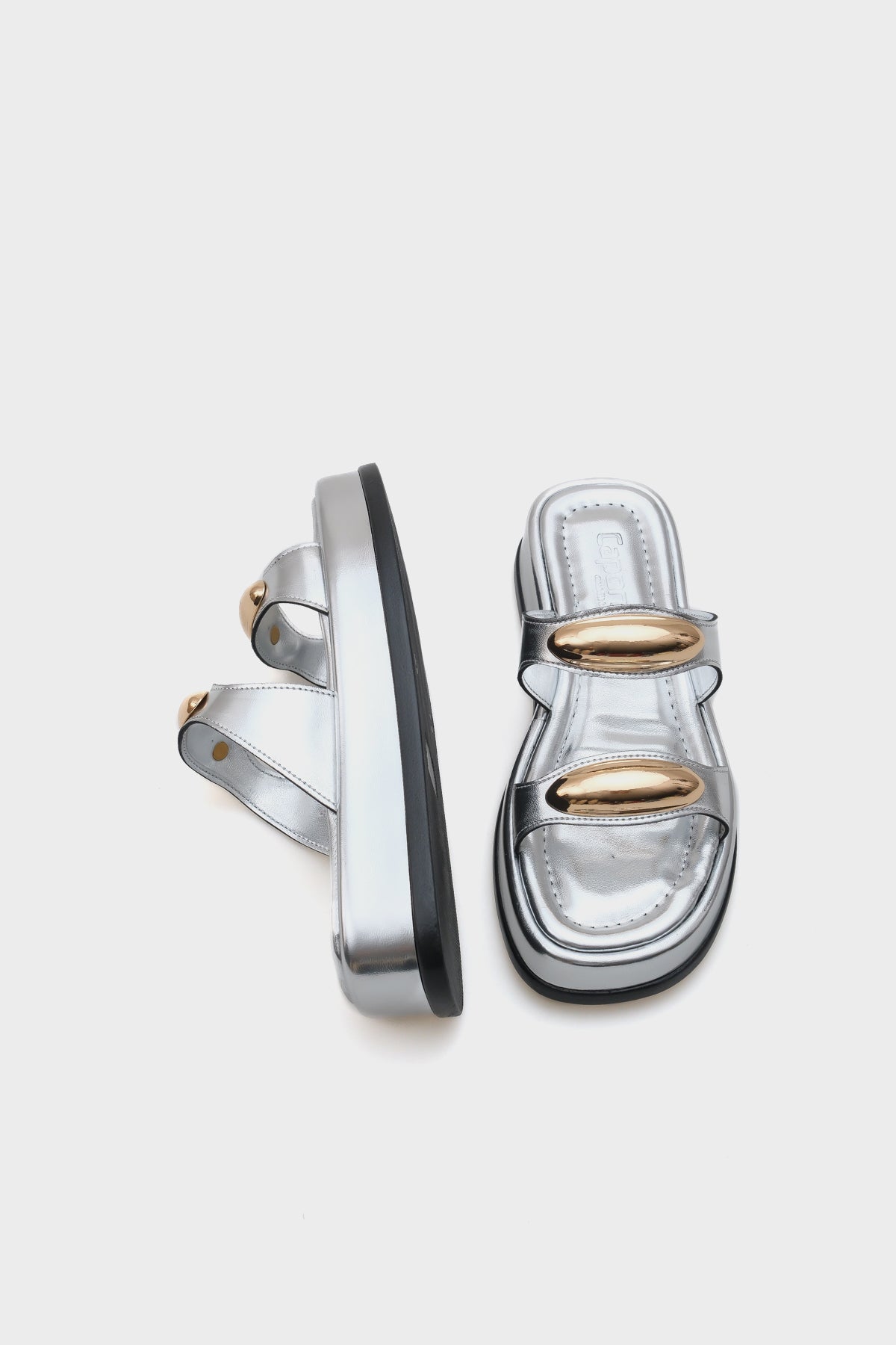 Marna Çift Metal Tokalı Dolgu Topuklu Kadın Terlik