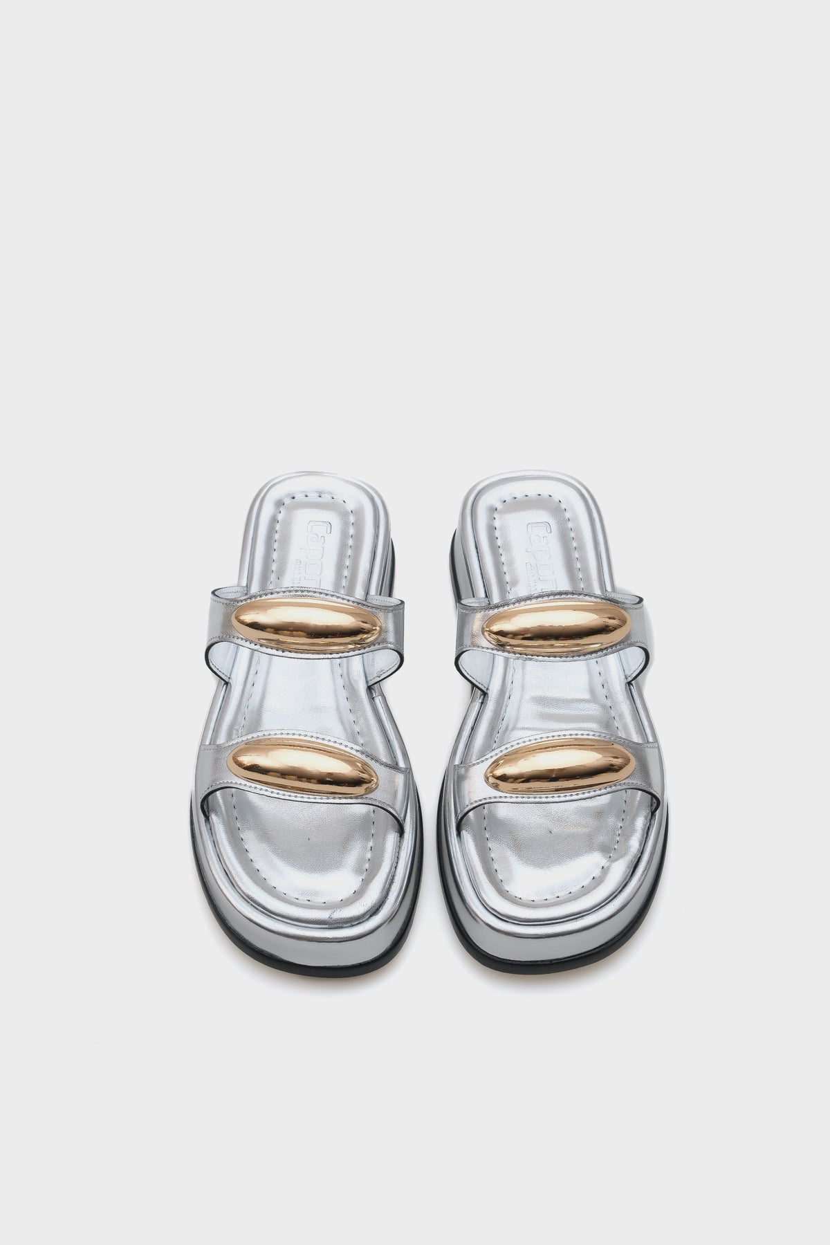 Marna Çift Metal Tokalı Dolgu Topuklu Kadın Terlik