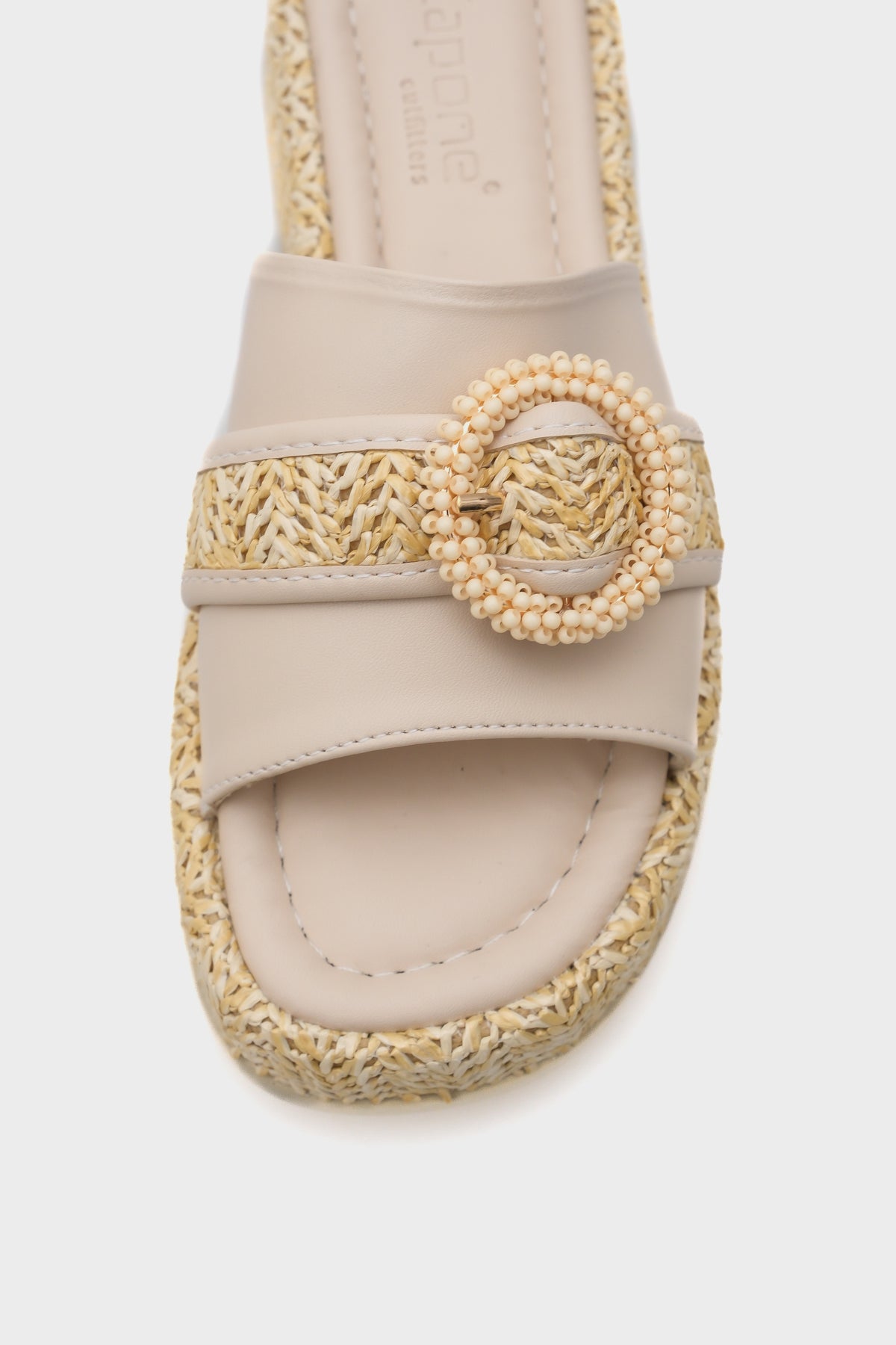 Verla Hasır Tokalı Dolgu Topuklu Kadın Terlik