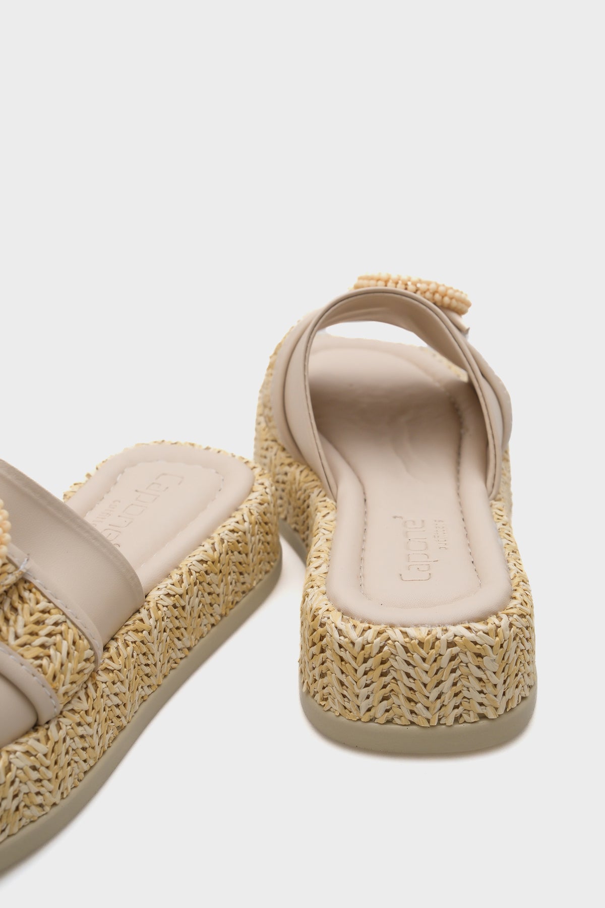 Verla Hasır Tokalı Dolgu Topuklu Kadın Terlik