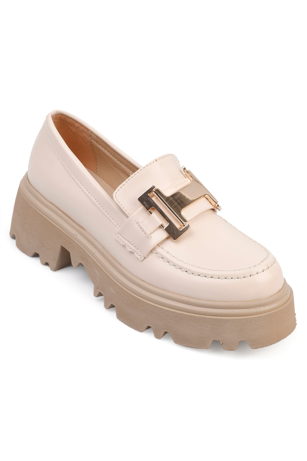 Yuvarlak Burunlu H Tokalı Kadın Loafer