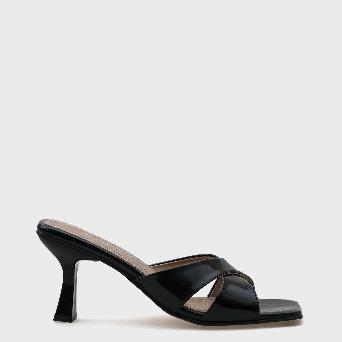 Mavis Küt Burunlu Rugan Çapraz Bantlı Orta Topuklu  Kadın Terlik