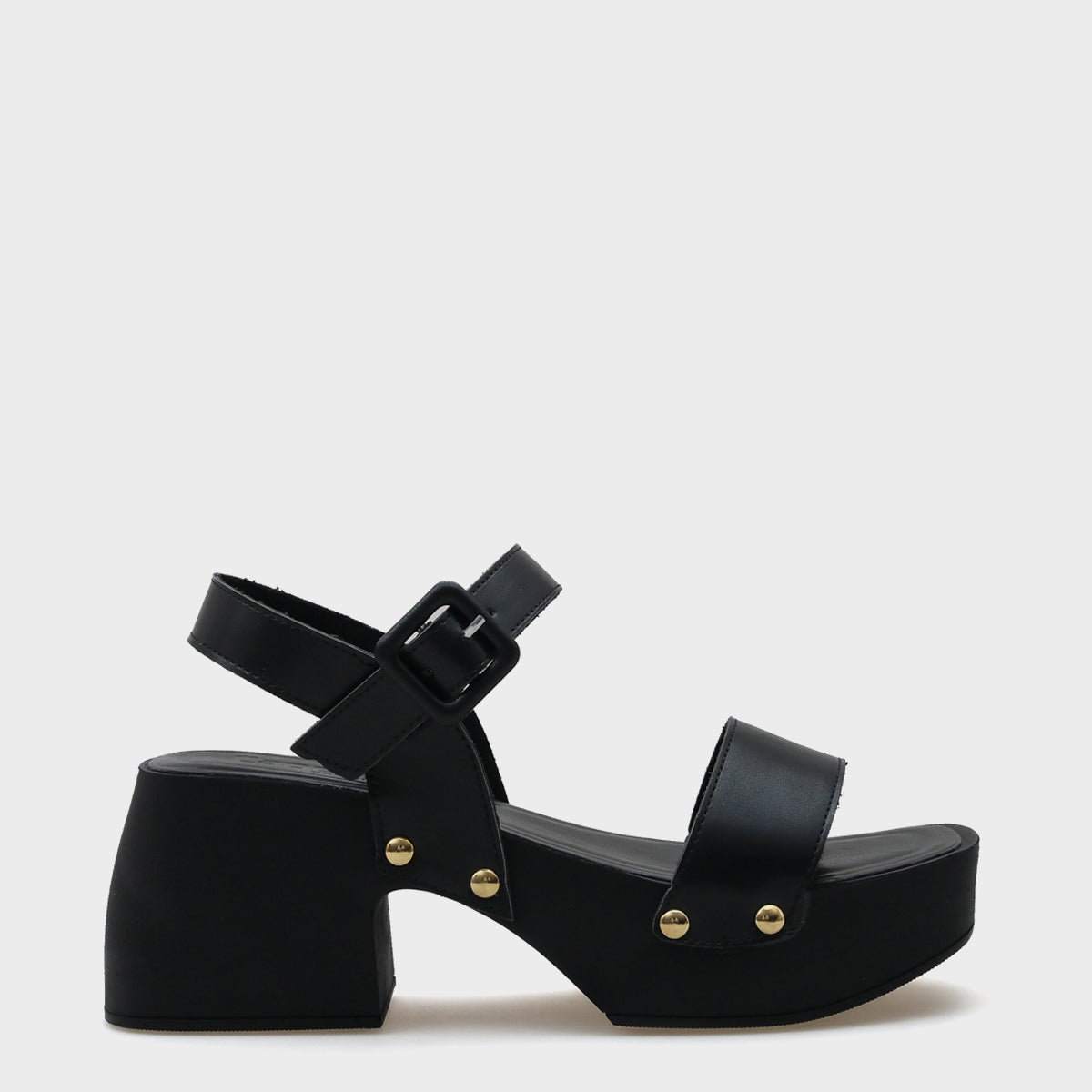 Dulce Küt Burunlu Tek Bant Platform Topuklu Kadın Sandalet