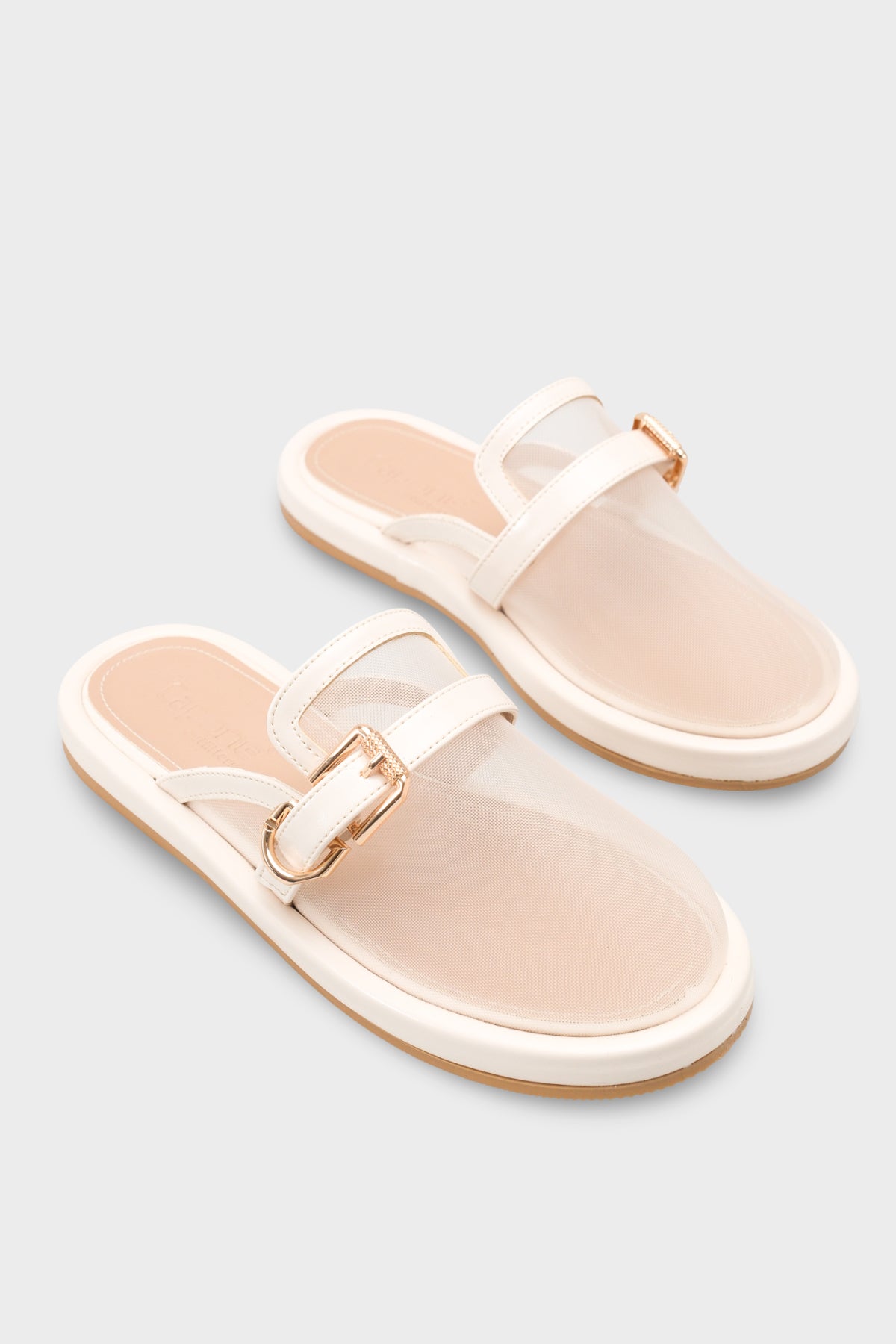 Bobbie Fileli Düz Topuklu Kadın Sabo Terlik