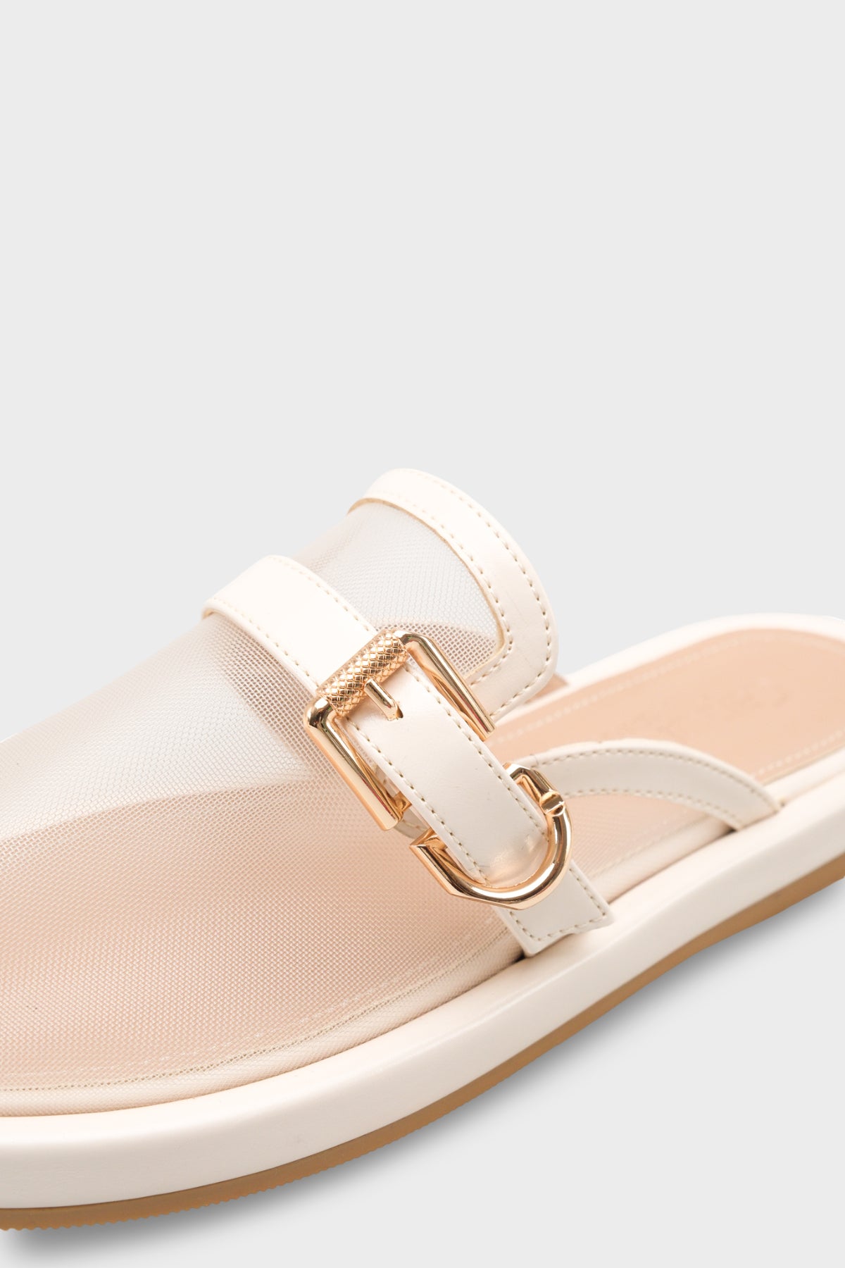 Bobbie Fileli Düz Topuklu Kadın Sabo Terlik