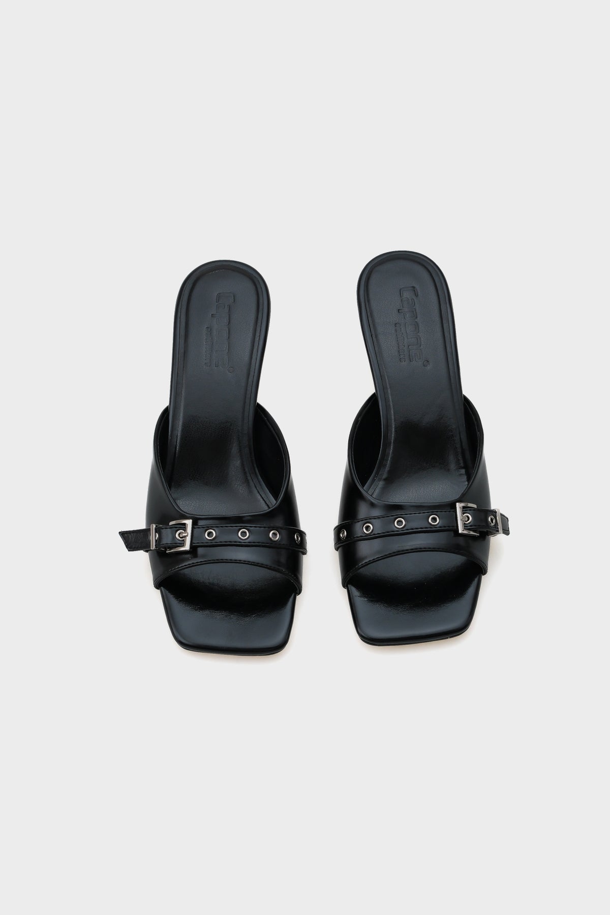 Millie Küt Burunlu Orta Topuklu Metal Tokalı  Kadın Terlik