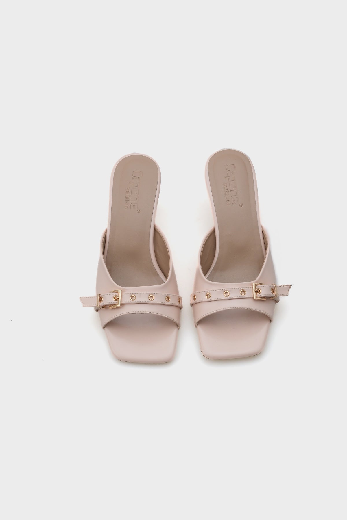 Millie Küt Burunlu Orta Topuklu Metal Tokalı  Kadın Terlik