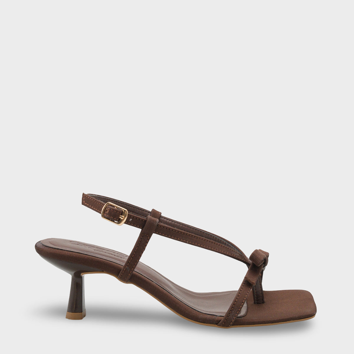 Lacey Saten Orta Topuklu Küt Burunlu Kadın Sandalet