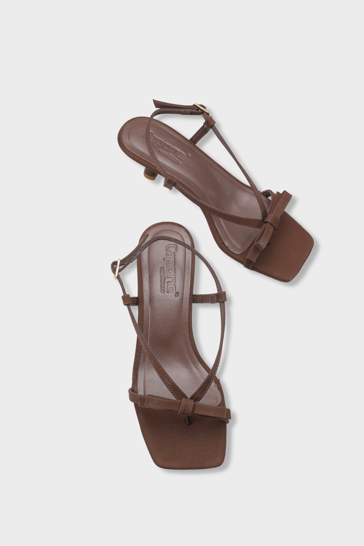 Lacey Saten Orta Topuklu Küt Burunlu Kadın Sandalet