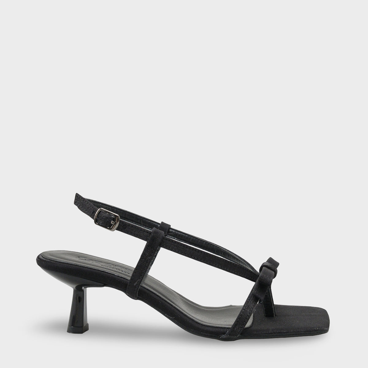 Lacey Saten Orta Topuklu Küt Burunlu Kadın Sandalet