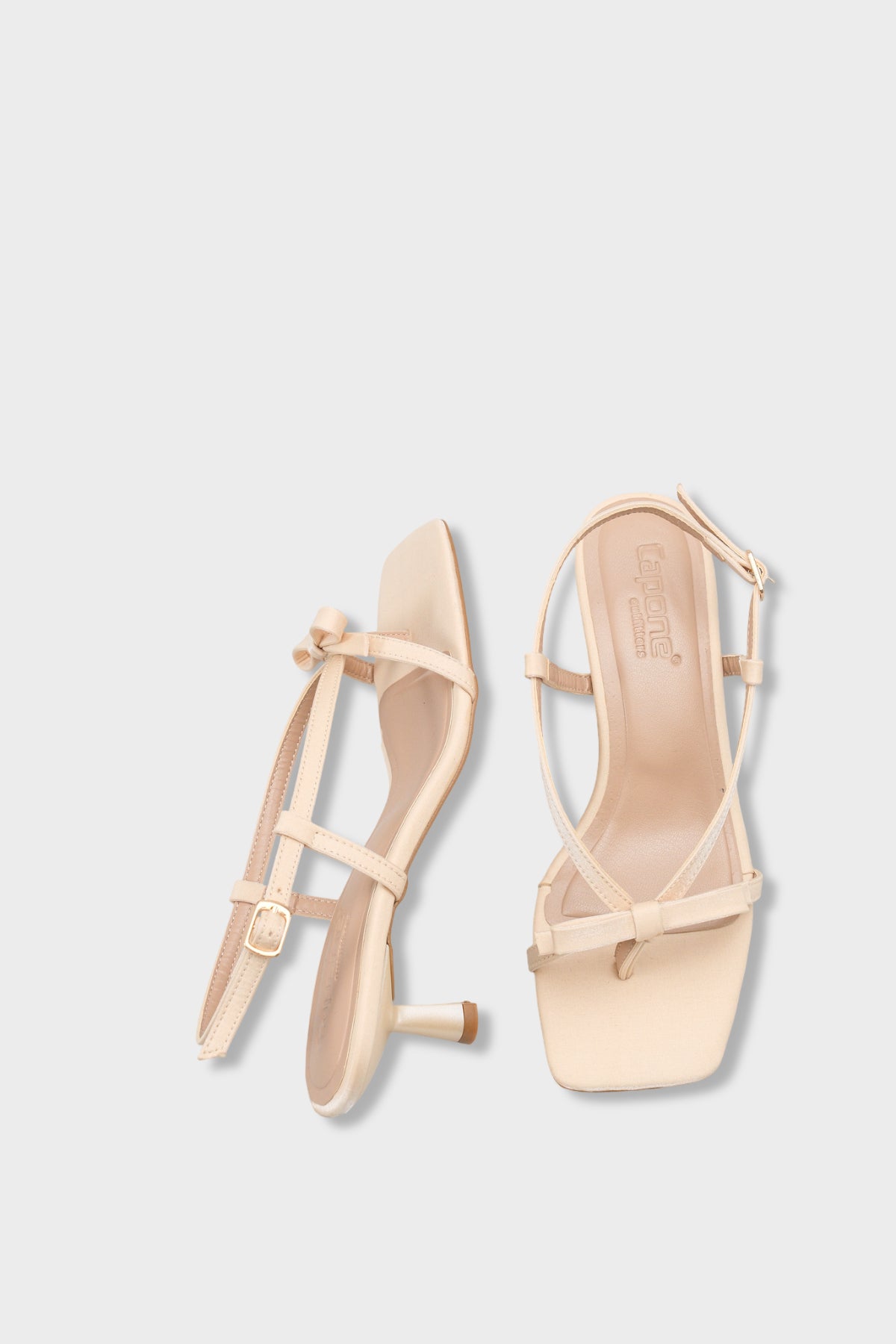 Lacey Saten Orta Topuklu Küt Burunlu Kadın Sandalet