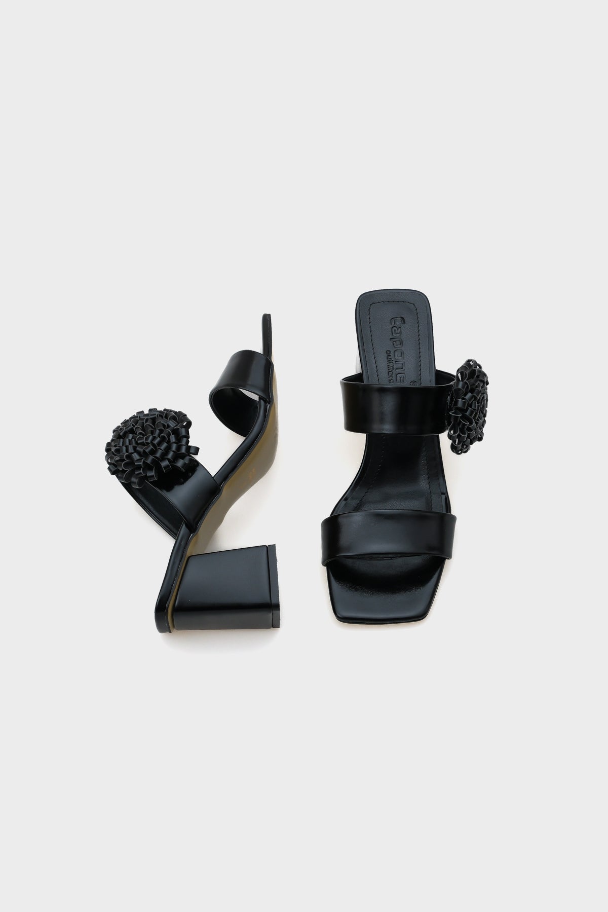 Moya Orta Topuklu Küt Burunlu  Çiçekli Kadın Terlik