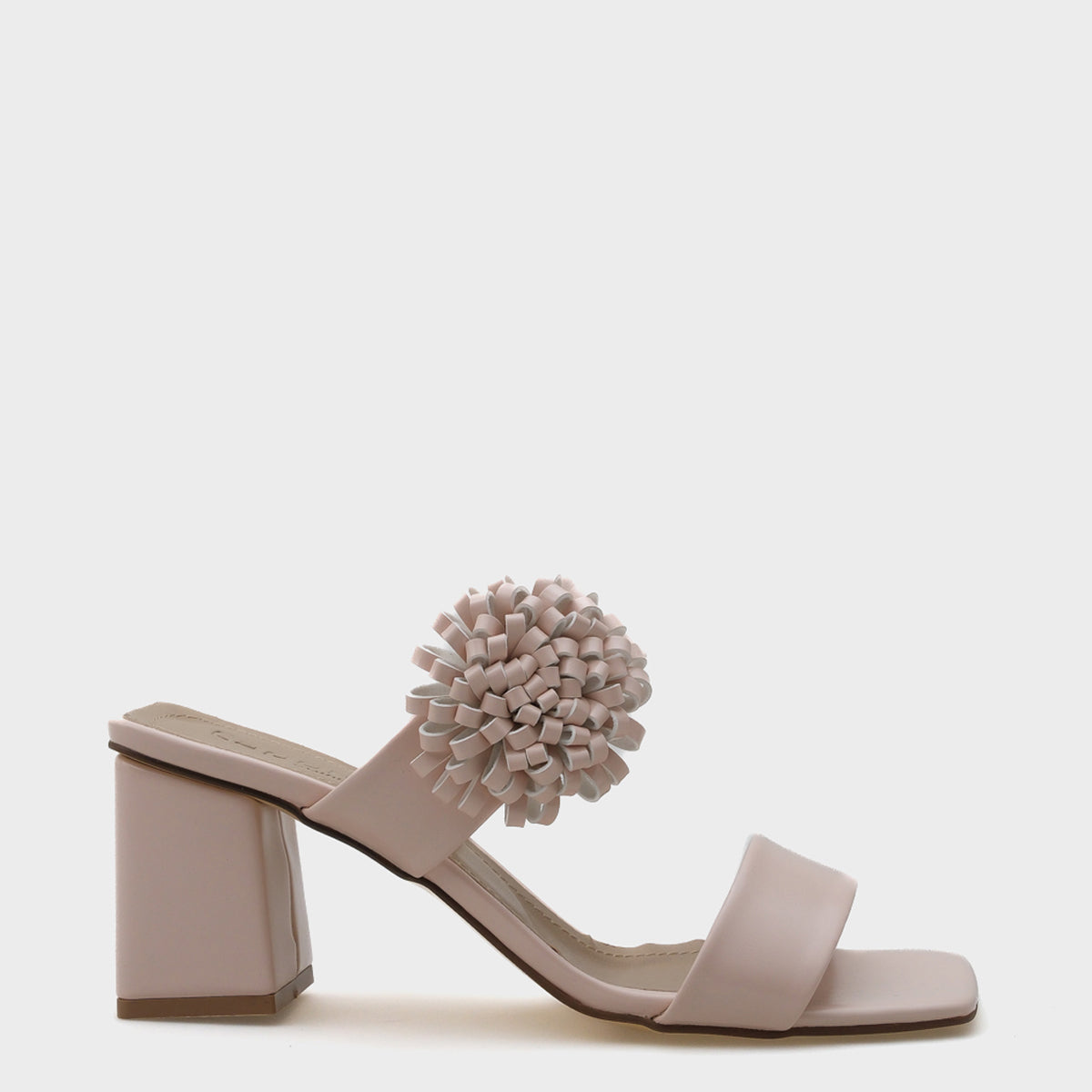 Moya Orta Topuklu Küt Burunlu  Çiçekli Kadın Terlik