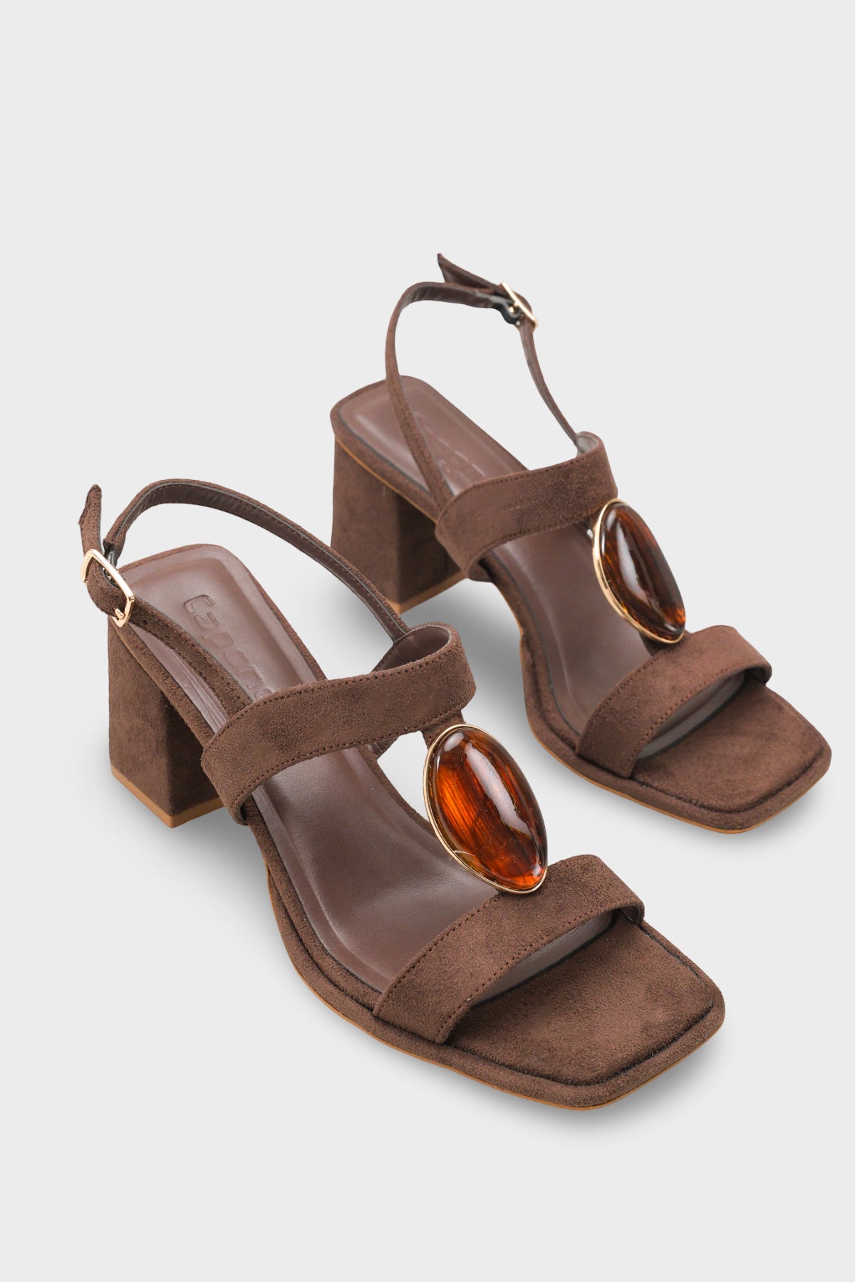 Ronni Orta Topuklu Taşlı Süet Görünümlü Kadın Ayakkabı