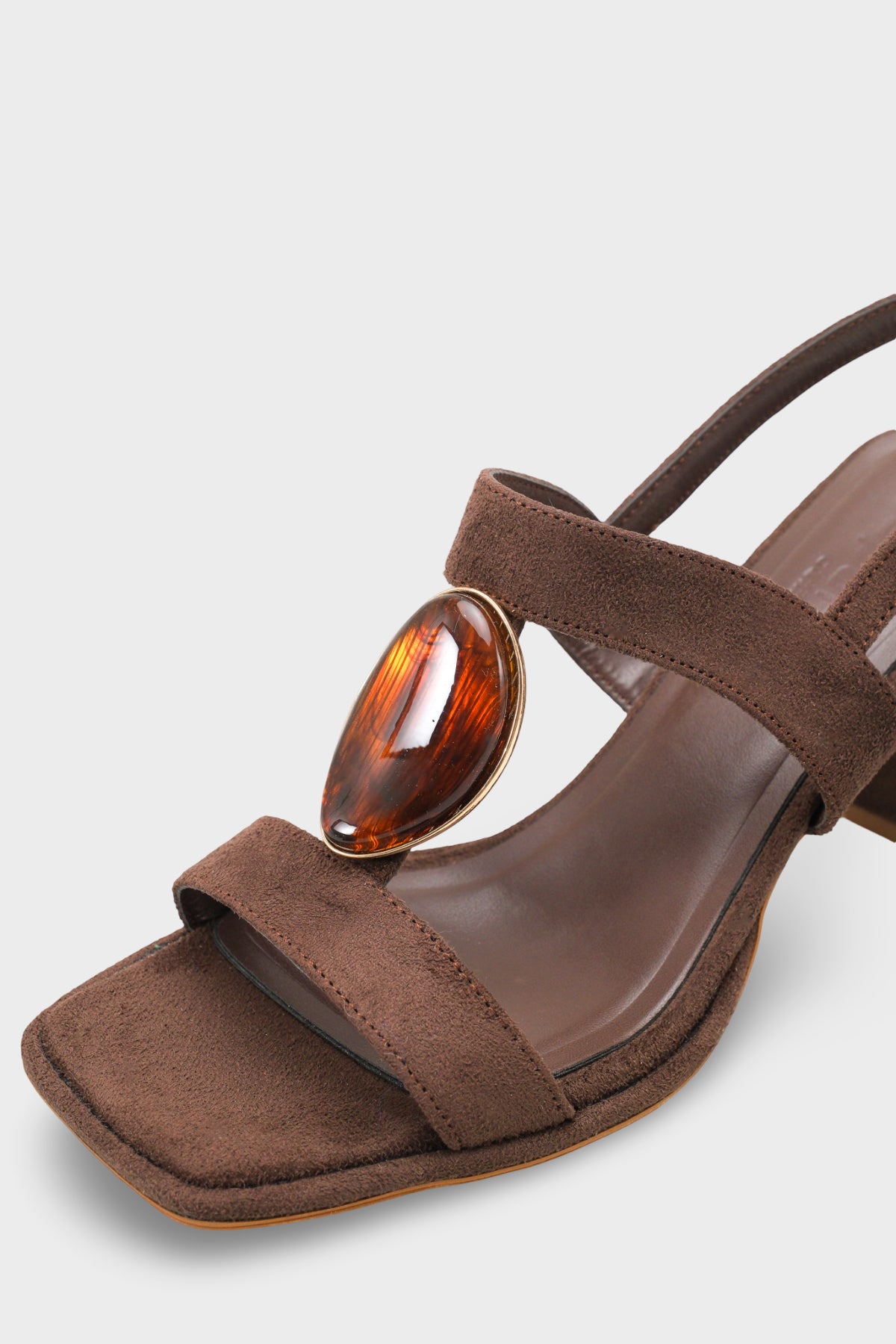 Ronni Orta Topuklu Taşlı Süet Görünümlü Kadın Ayakkabı