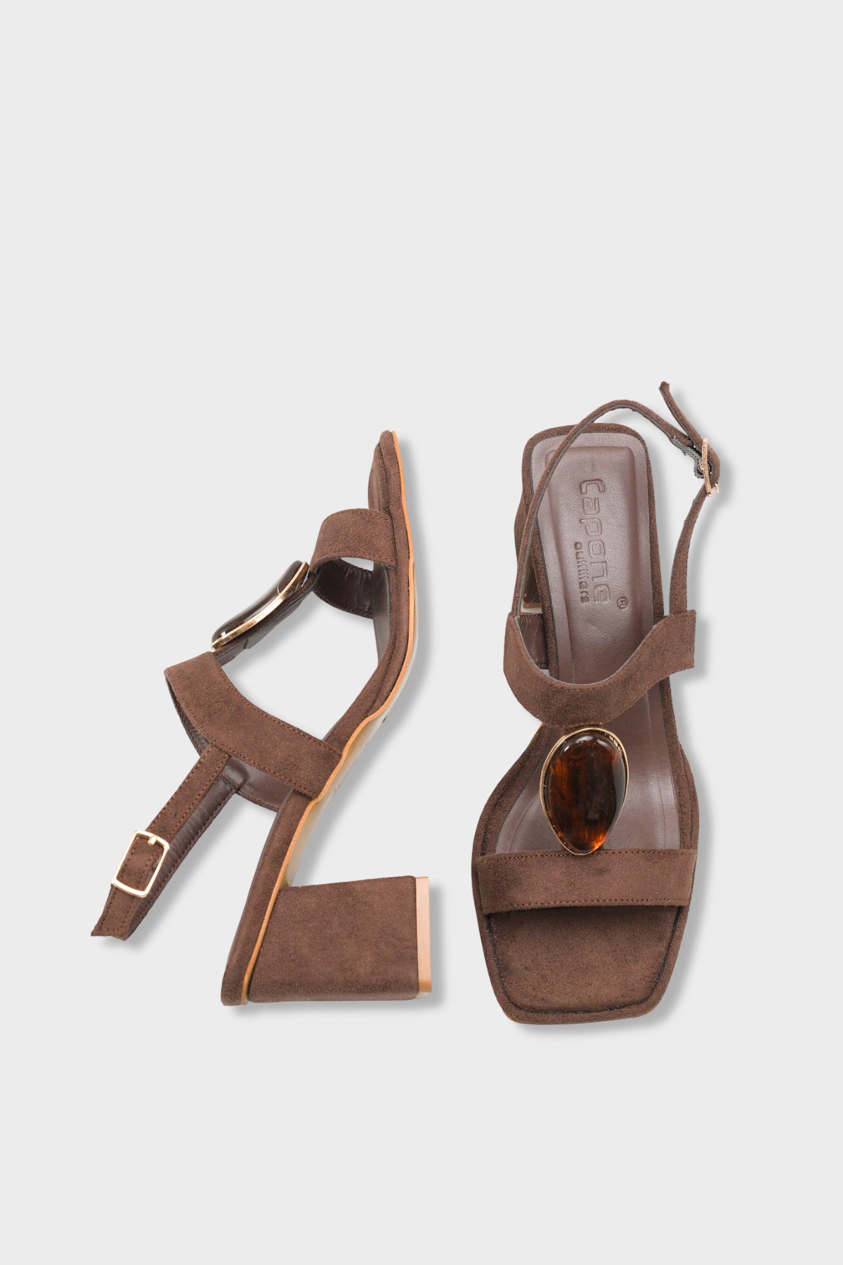 Ronni Orta Topuklu Taşlı Süet Görünümlü Kadın Ayakkabı