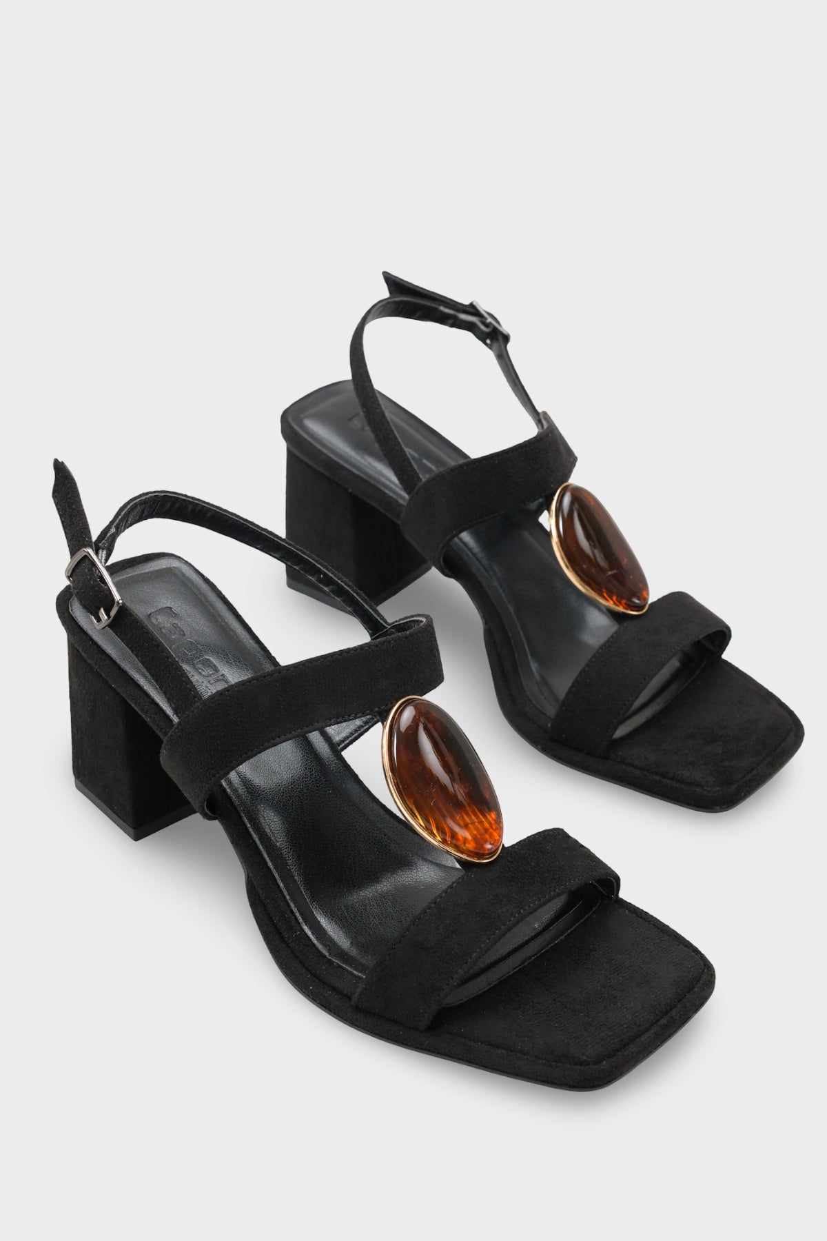 Ronni Orta Topuklu Taşlı Süet Görünümlü Kadın Ayakkabı