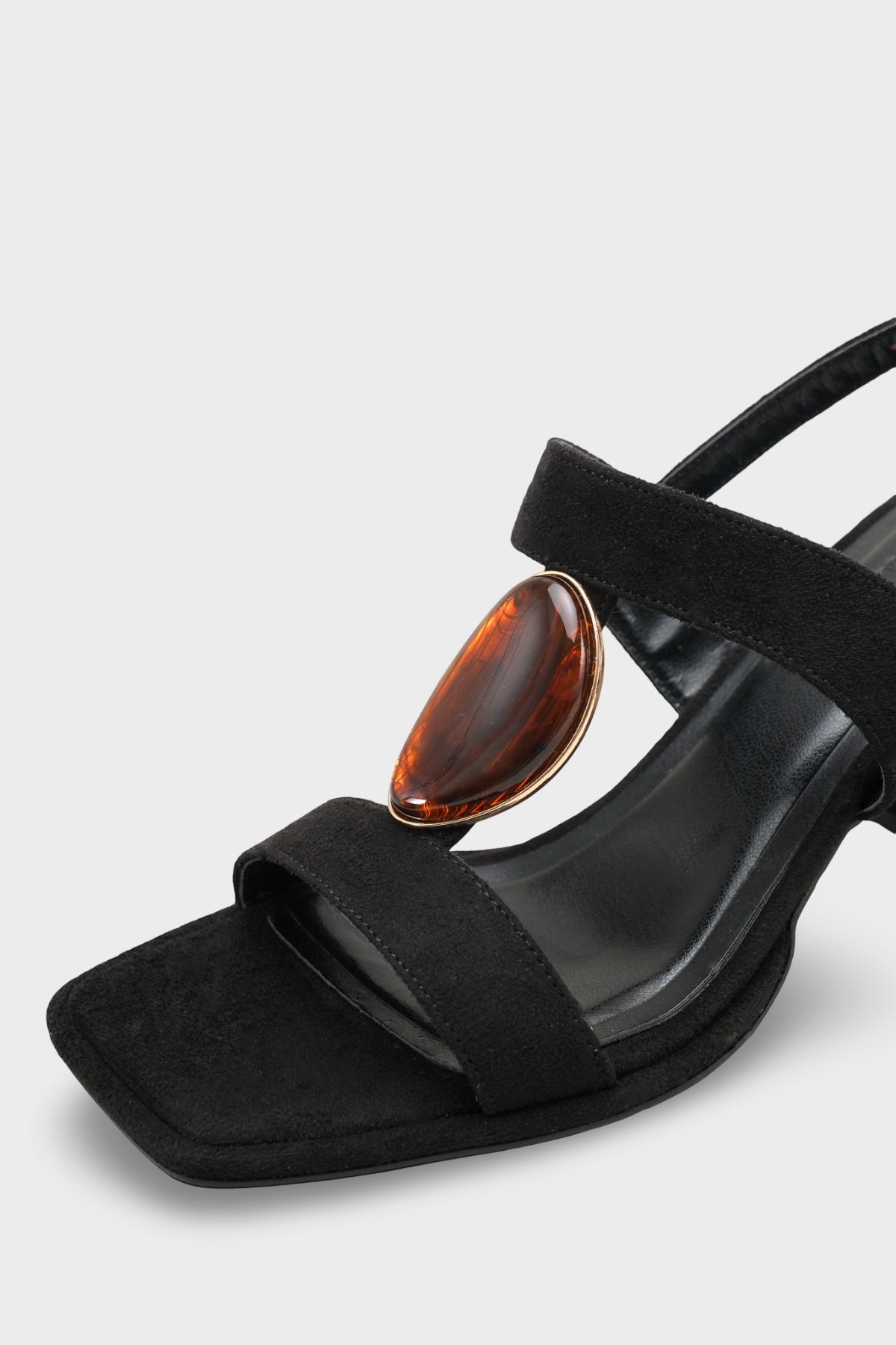 Ronni Orta Topuklu Taşlı Süet Görünümlü Kadın Ayakkabı