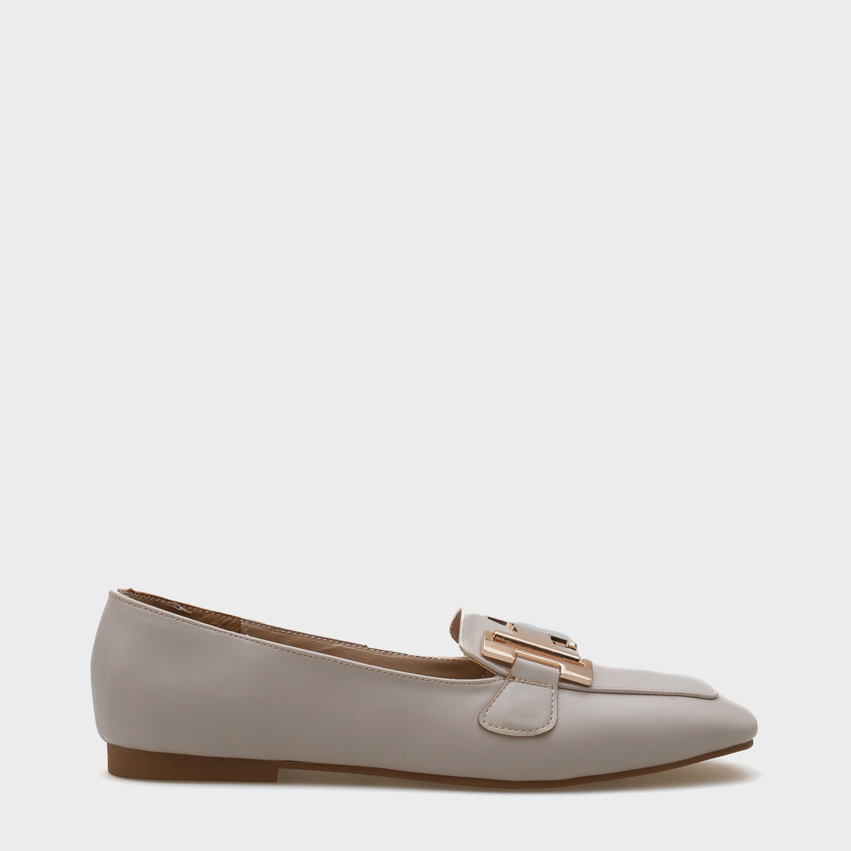 Carey Küt Burunlu Metal  Toka Aksesuarlı Kadın Loafer