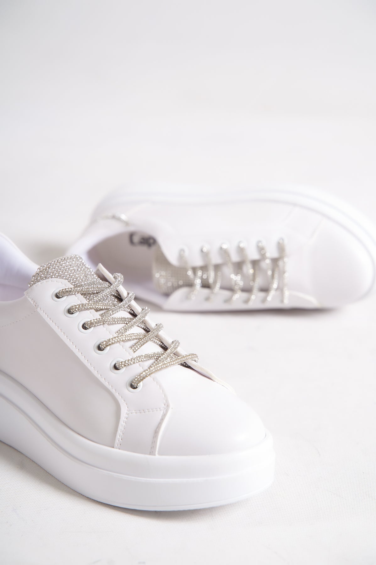 Taşlı Bağcıklı  Kadın Sneaker Spor Ayakkabı