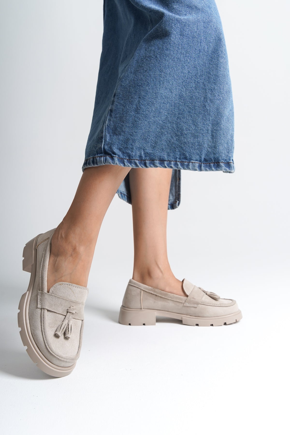 Elga Trak Tabanlı Püsküllü Kadın Loafer