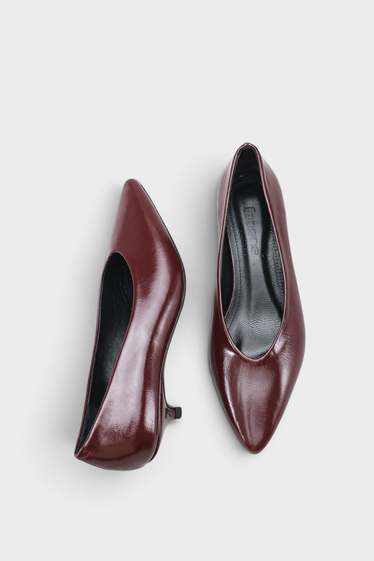 Elwina Hakiki Deri Sivri Burunlu Kısa Topuklu Stiletto