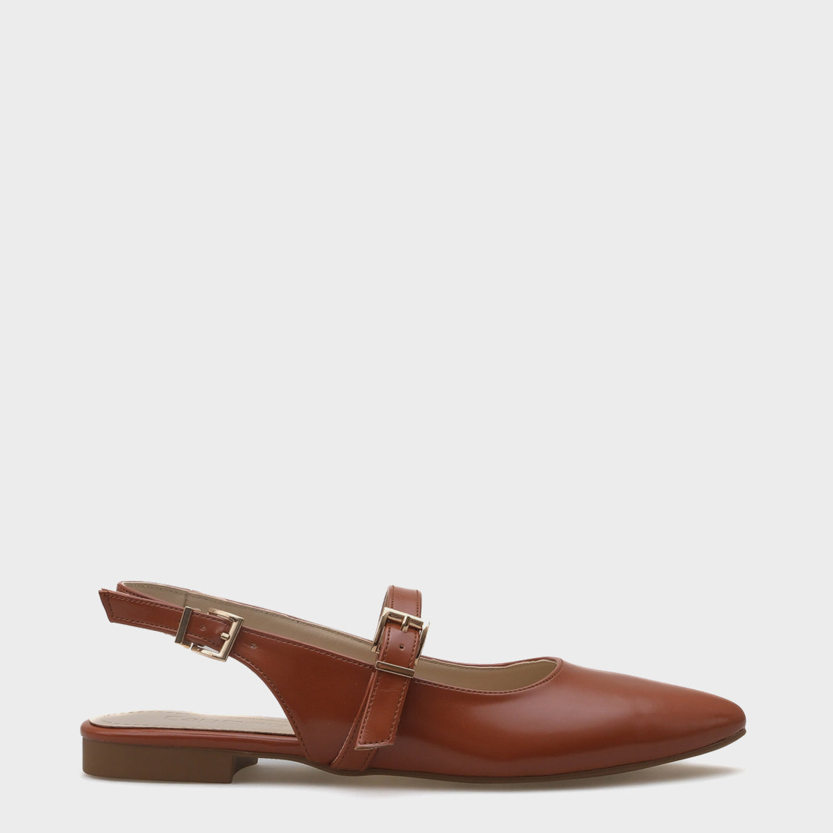 Anna Arkası Açık Bantlı Toka Detaylı Sivri Burunlu  Kadın Babet