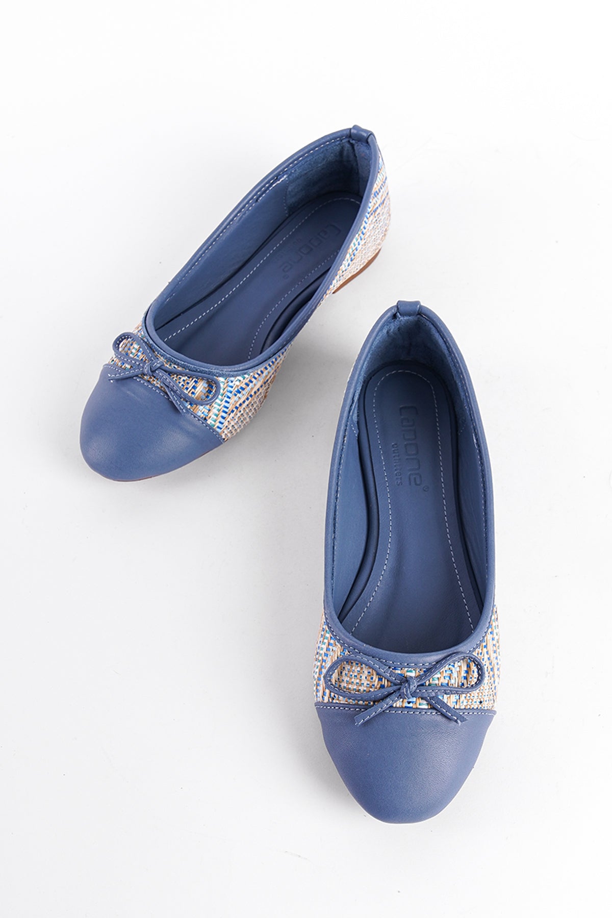 Hasır Hakiki Deri Fiyonklu Yuvarlak Burunlu Kadın Babet