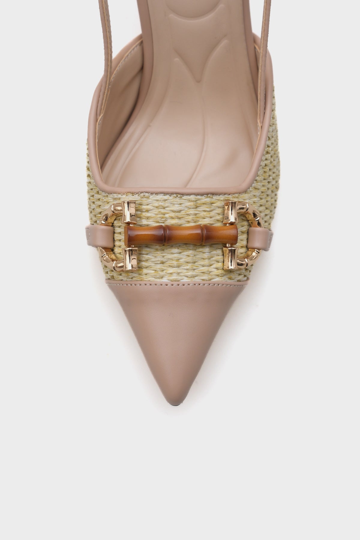 Hetty Tahta Tokalı Hasır Stiletto
