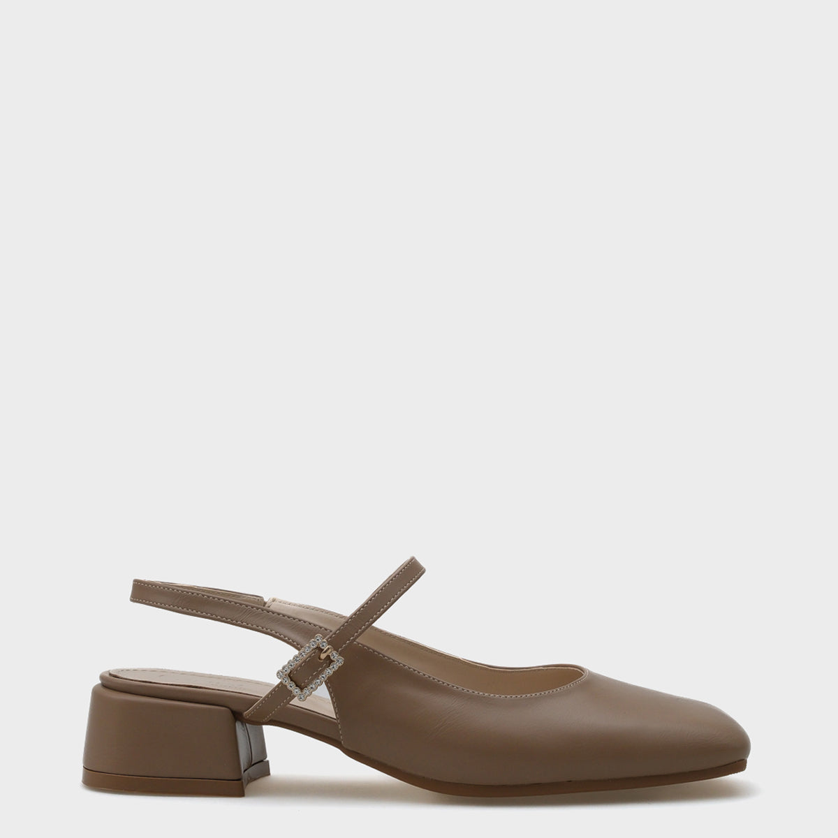 Shana Orta Topuklu Mary Jane Taşlı Tokalı Kadın Ayakkabı