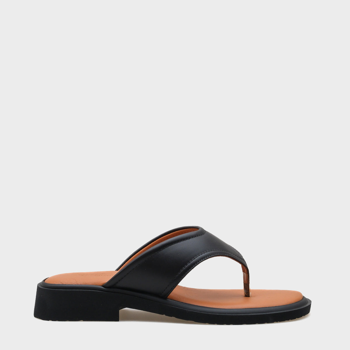 Hakiki Deri Parmak Arası  Kısa Topuklu Kadın Terlik