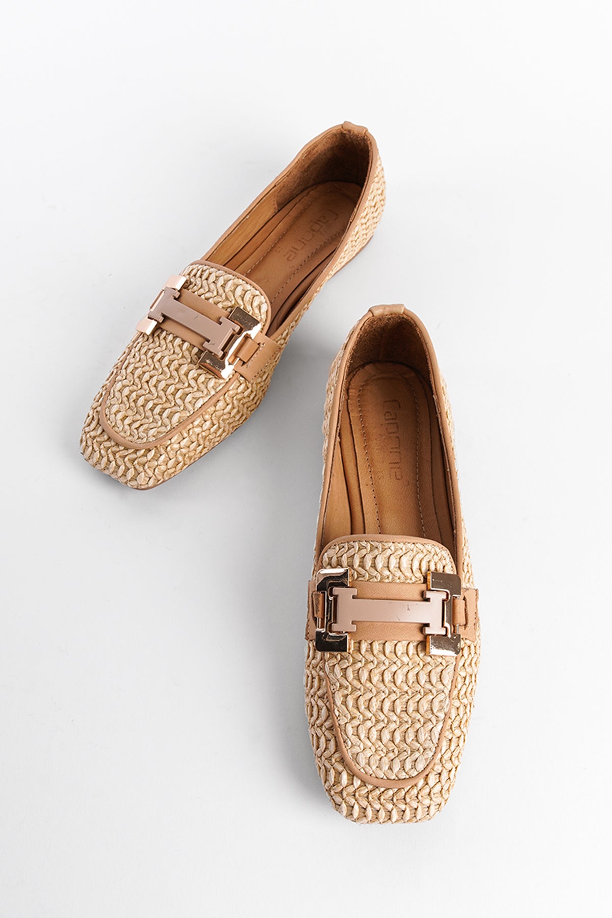 Hasır Tokalı Hakiki Deri Kadın Loafer Kadın Ayakkabı