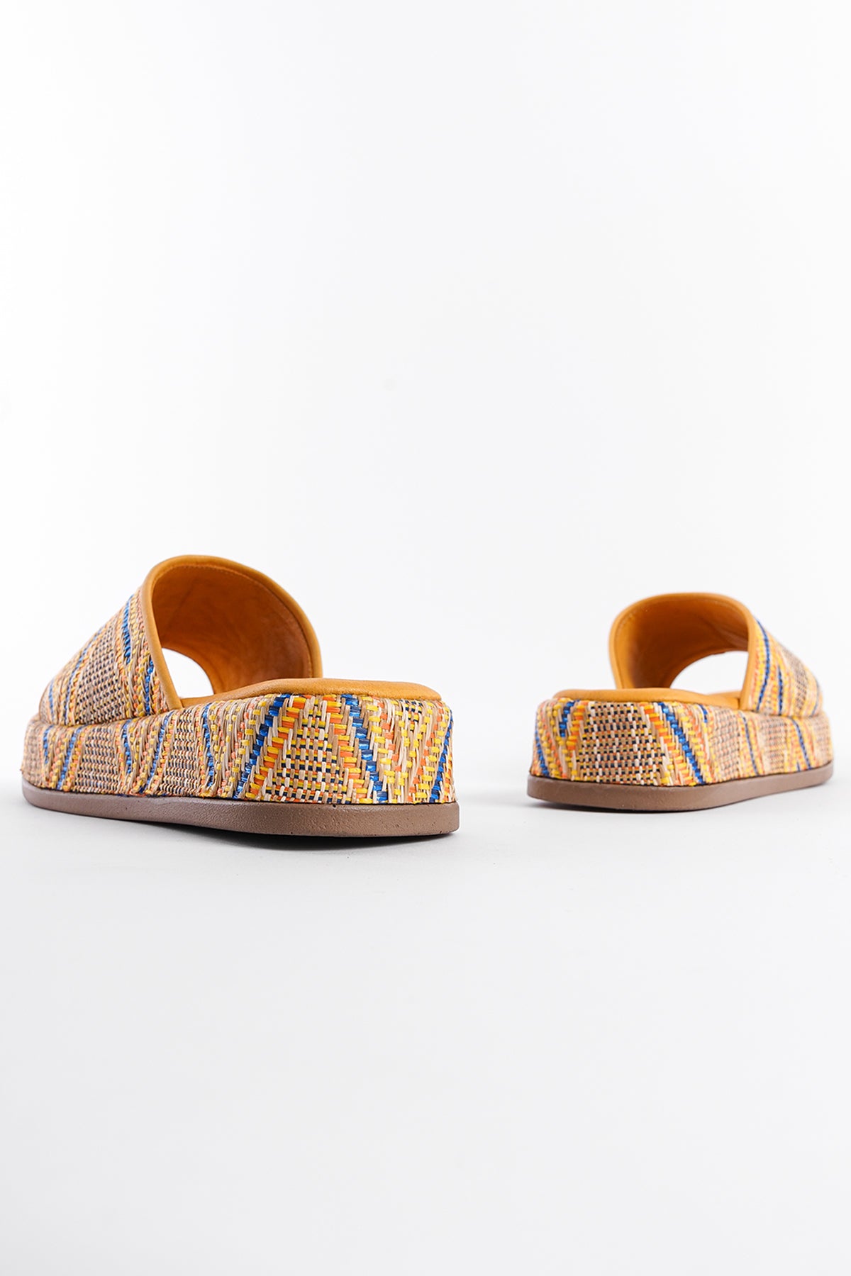 Hasır Hakiki Deri Tek Bant Kadın Terlik