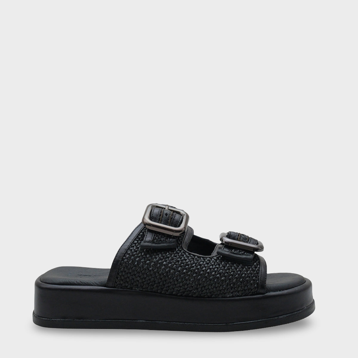 Dana Hakiki Deri Dolgu Topuk Hasırlı  Konfor Kadın Terlik