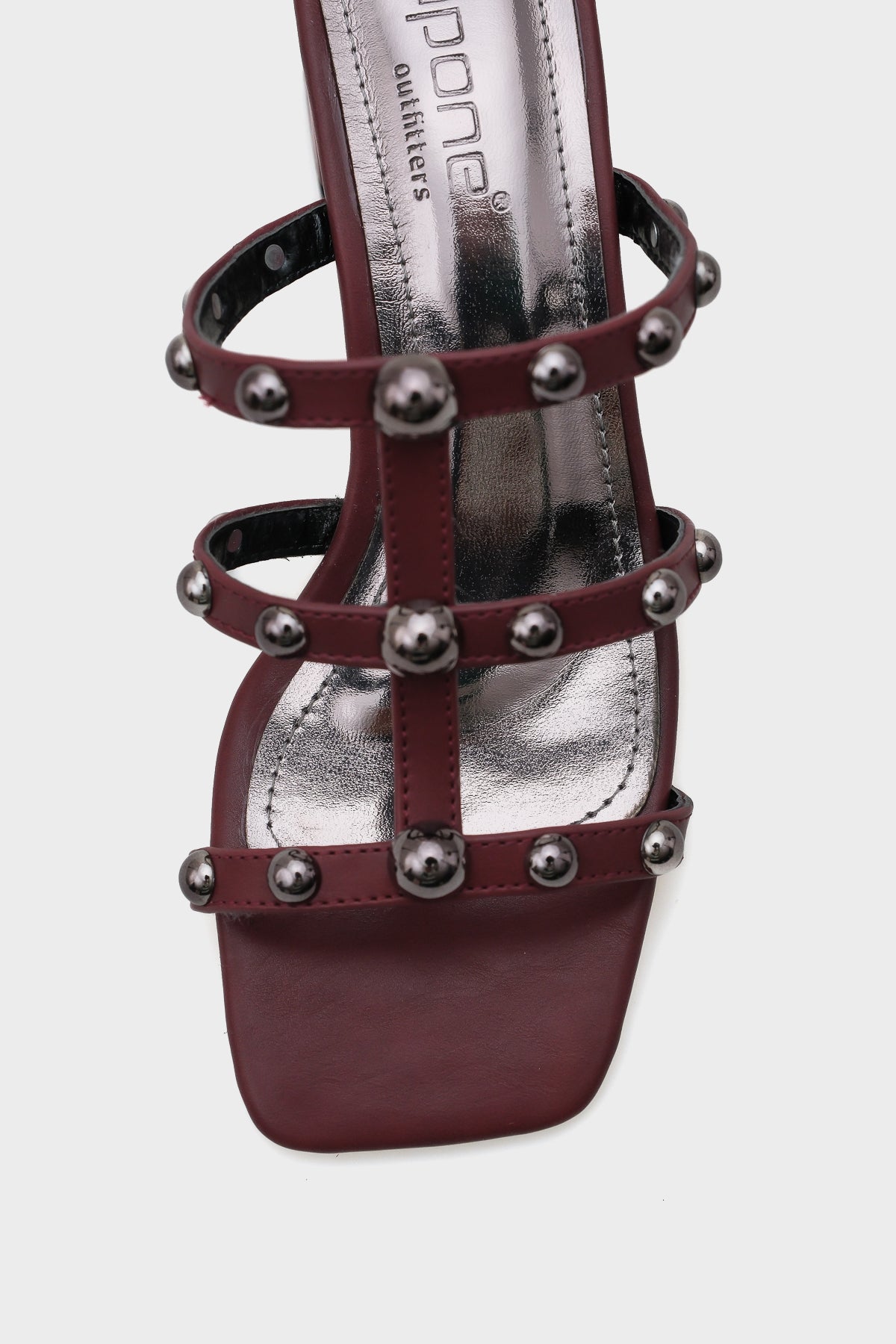 Nela Orta Topuklu Bantlı Metal Aksesuarlı Kadın Terlik