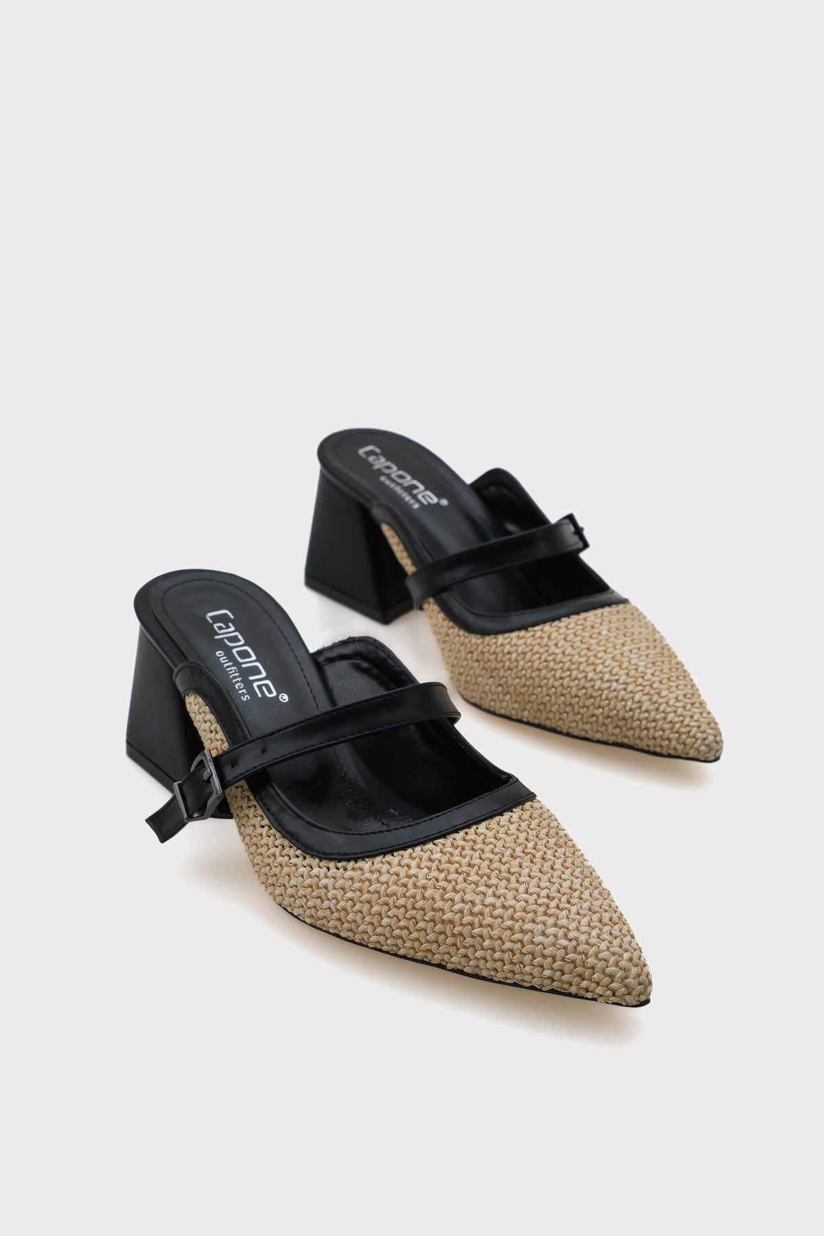 Nena Hakiki Deri Sivri Burunlu Hasır Burnu Kapalı Kadın Terlik