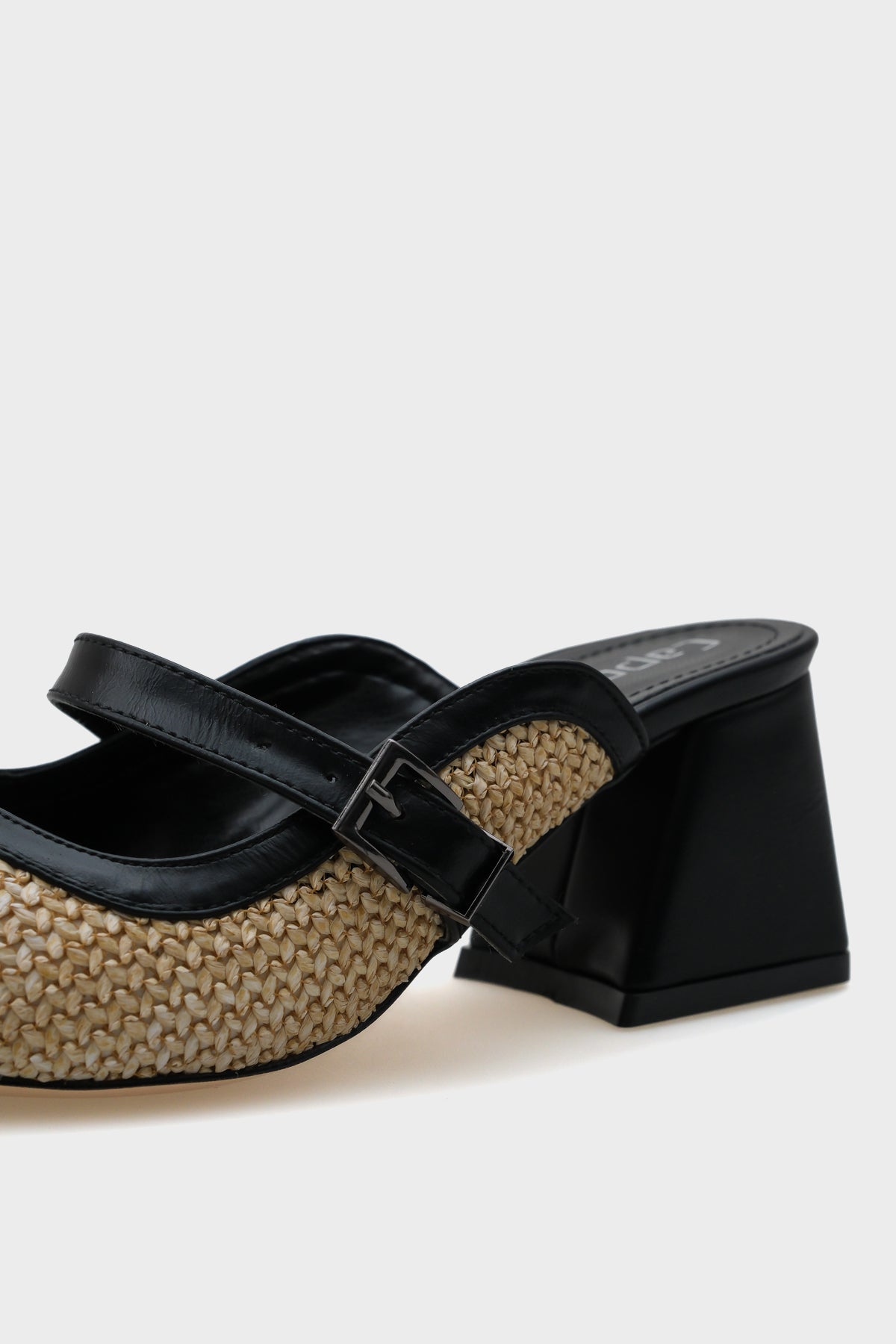 Nena Hakiki Deri Sivri Burunlu Hasır Burnu Kapalı Kadın Terlik