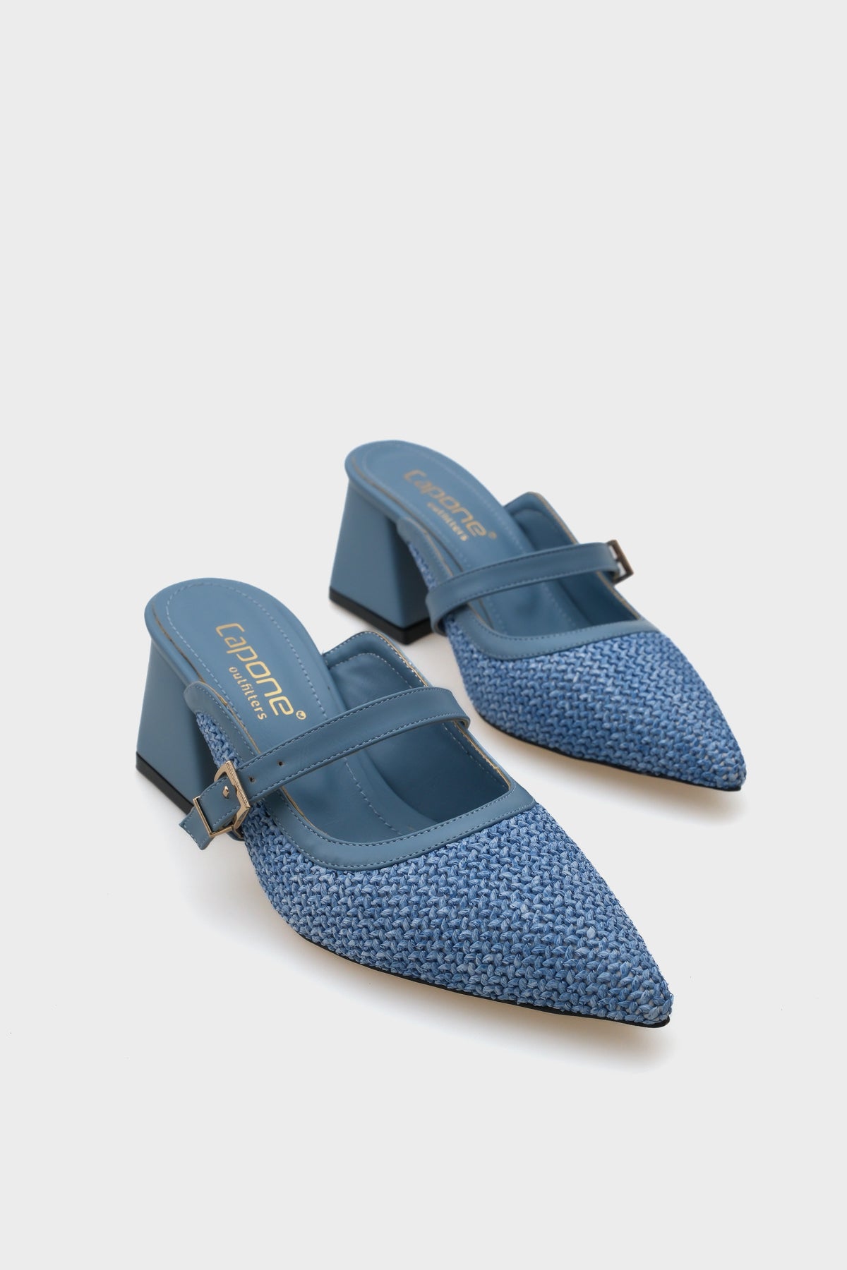 Nena Hakiki Deri Sivri Burunlu Hasır Burnu Kapalı Kadın Terlik