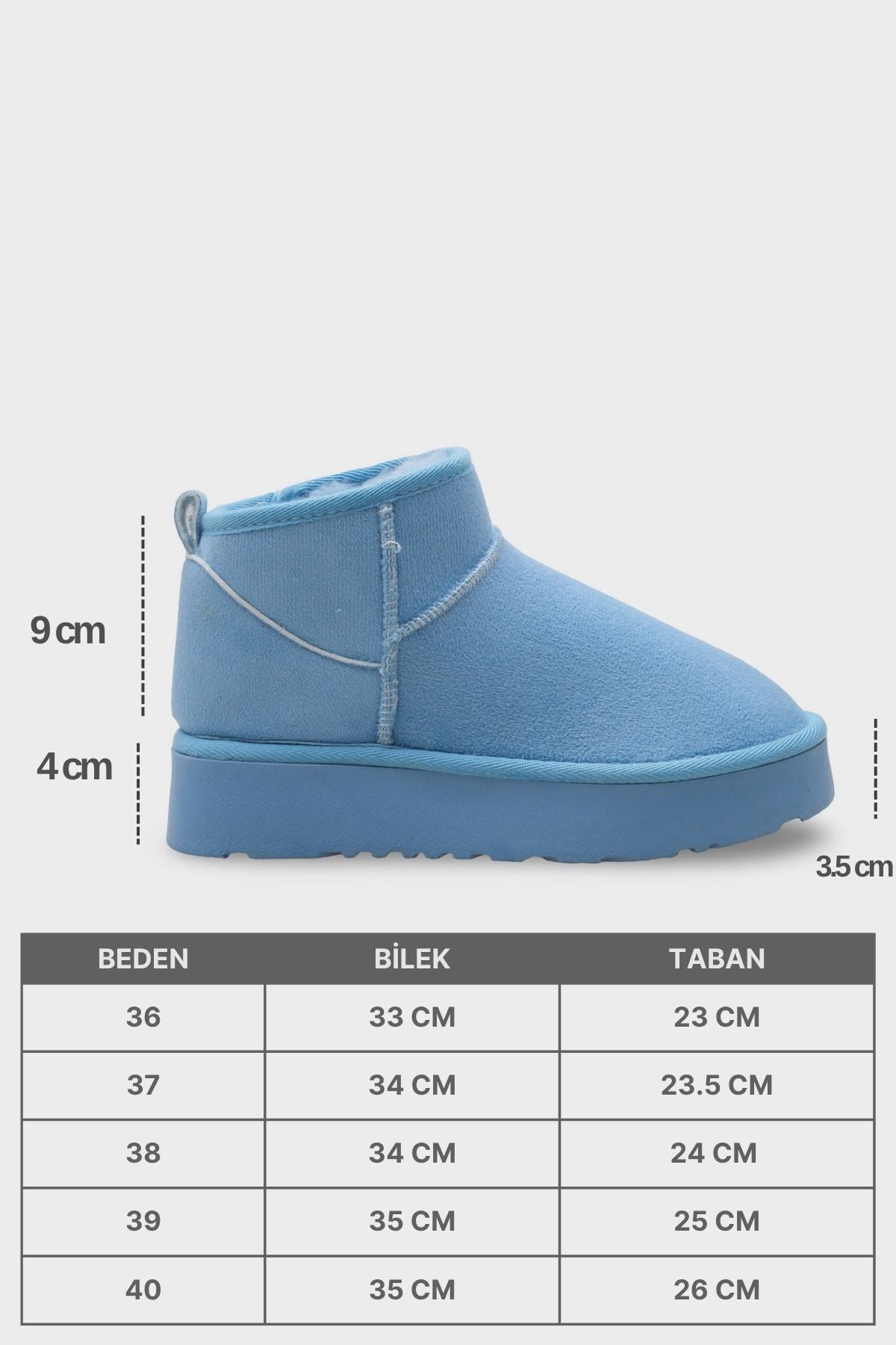 Raina Kalın Tabanlı Yuvarlak Burunlu Kürklü Kısa Kadın Bot