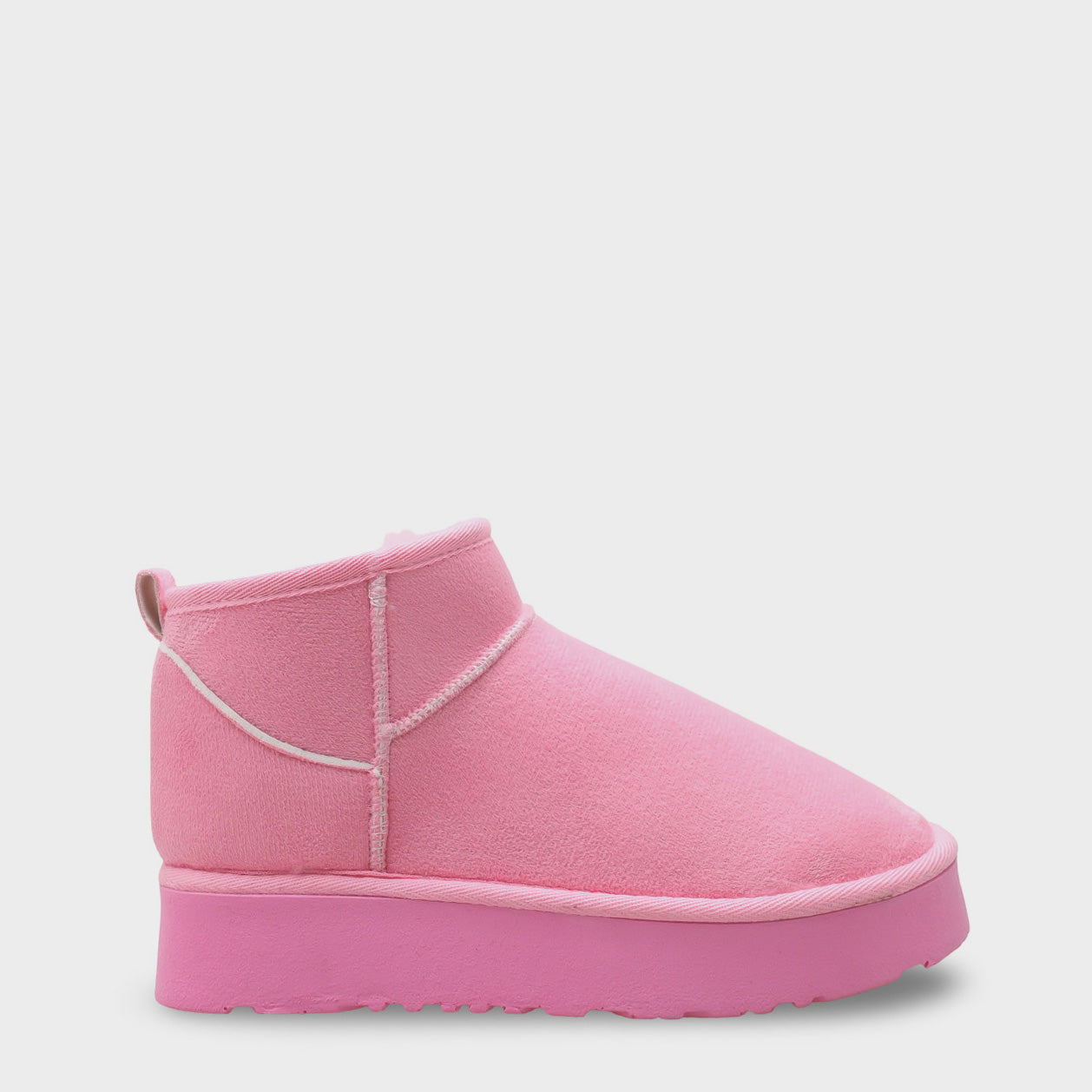 Raina Kalın Tabanlı Yuvarlak Burunlu Kürklü Kısa Kadın Bot