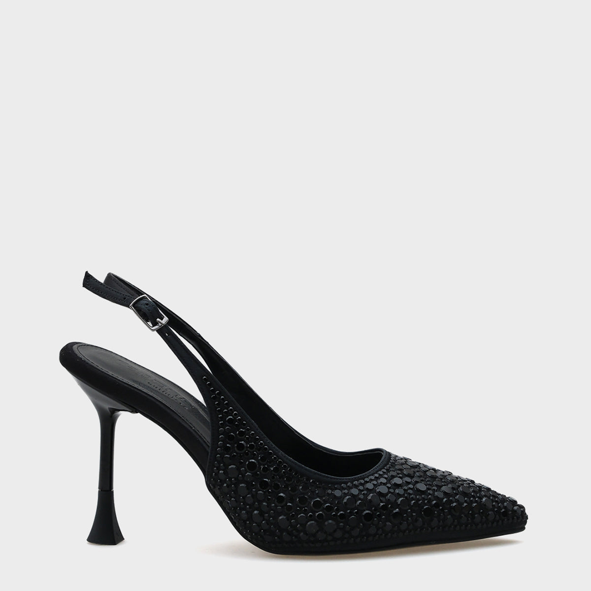 Hope Taşlı Saten Yüksek  Topuklu Arkası Bantlı Stiletto